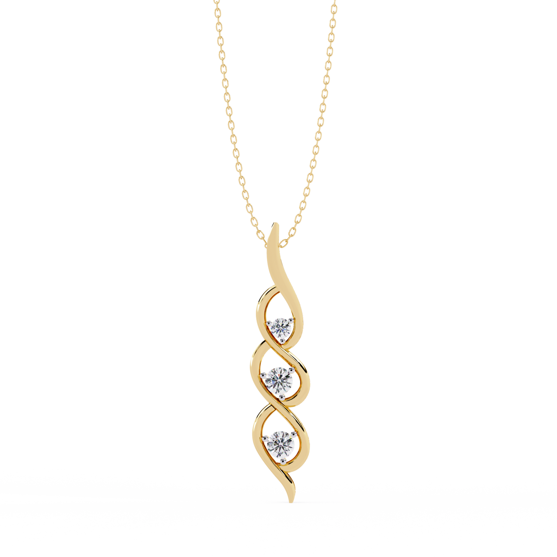 Round-Cut Lab-grown Diamond Cluster Pendant in 10K Yellow Gold