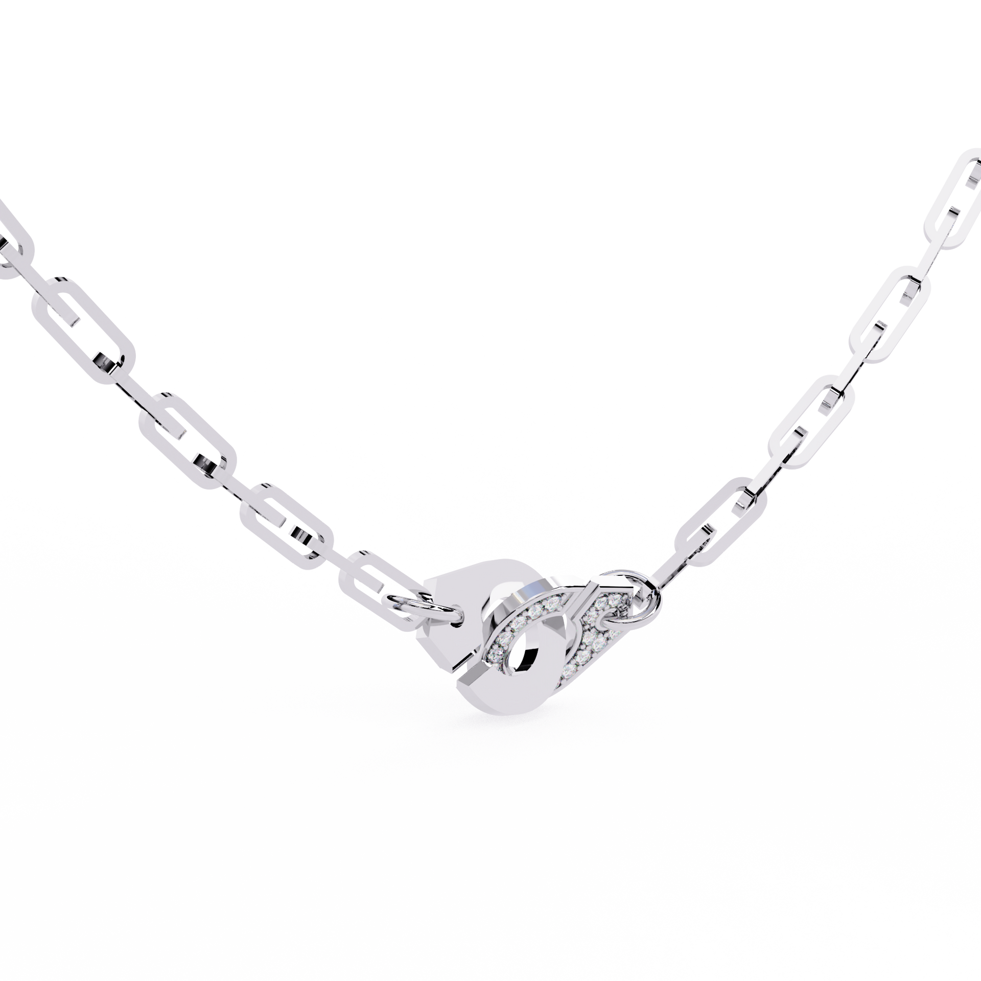 Round-Cut Lab-grown Diamond Cluster Necklace in 10K White Gold