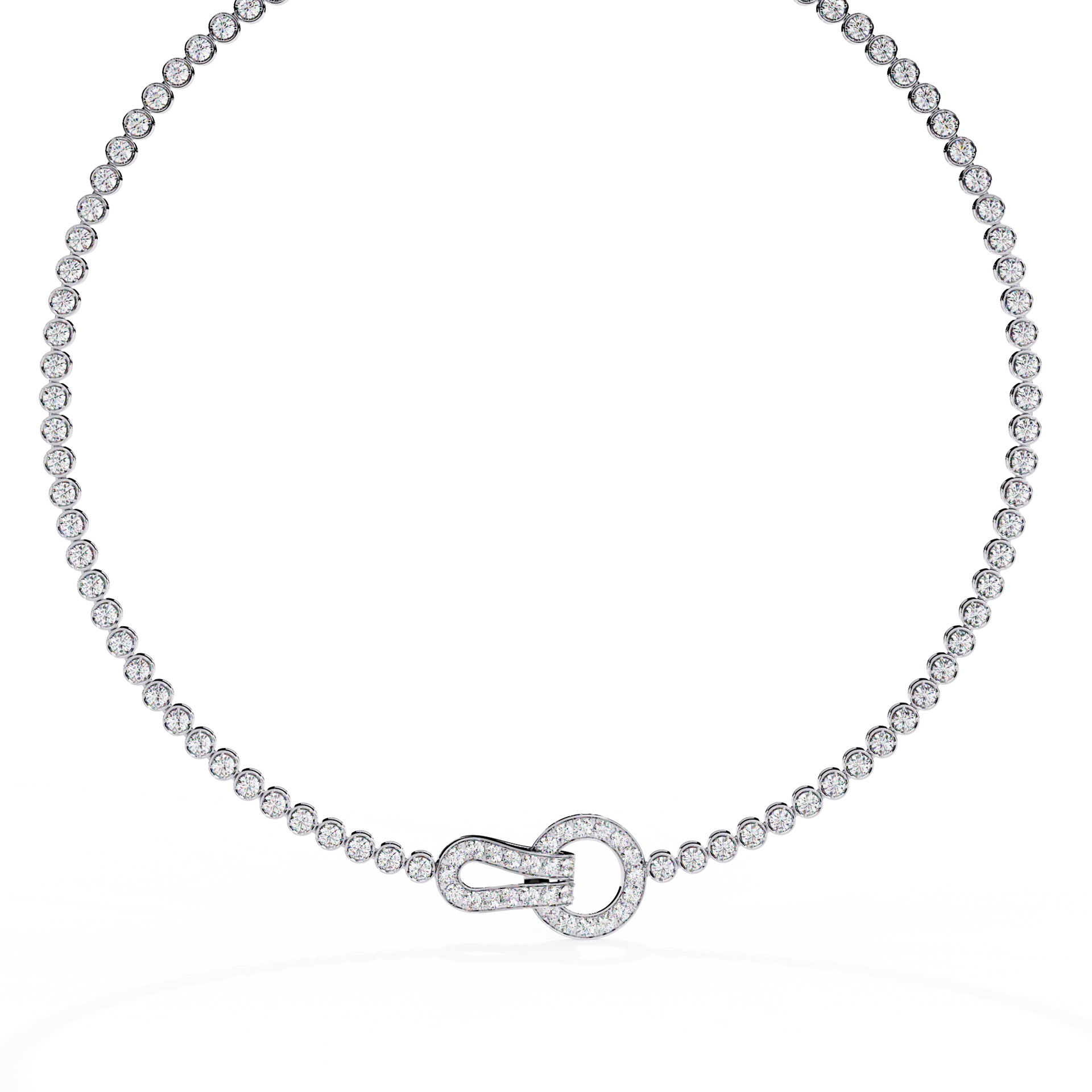 Round-Cut Lab-grown Diamond Necklace in 10K White Gold