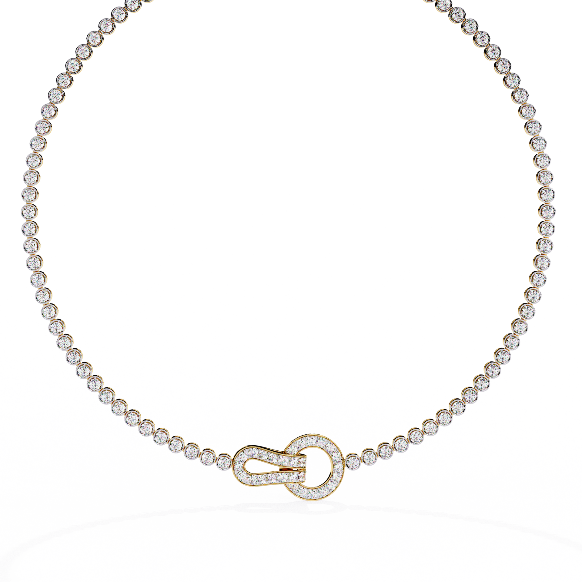 Round-Cut Lab-grown Diamond Necklace in 10K White Gold