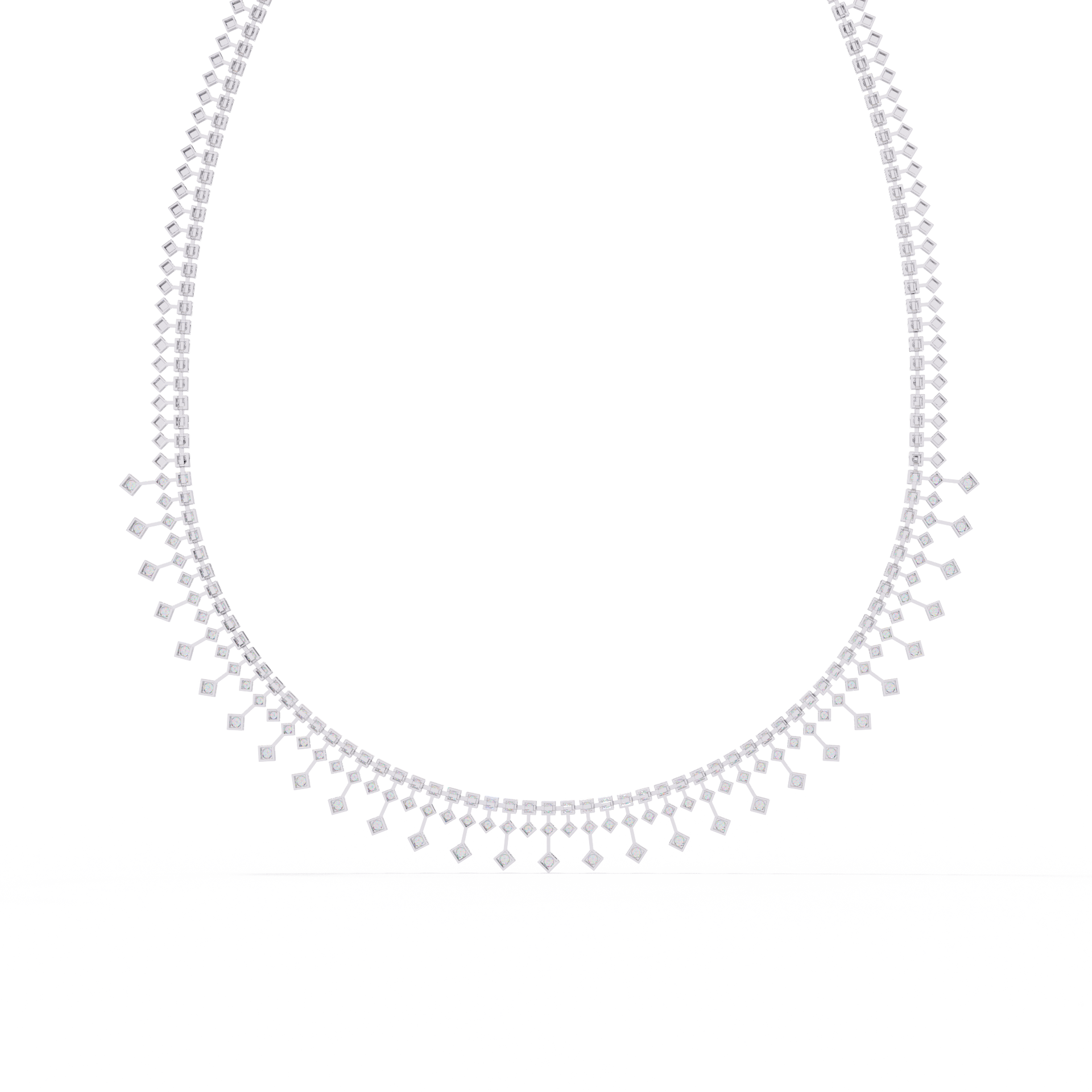 Round-Cut Lab-grown Diamond Necklace in 10K White Gold