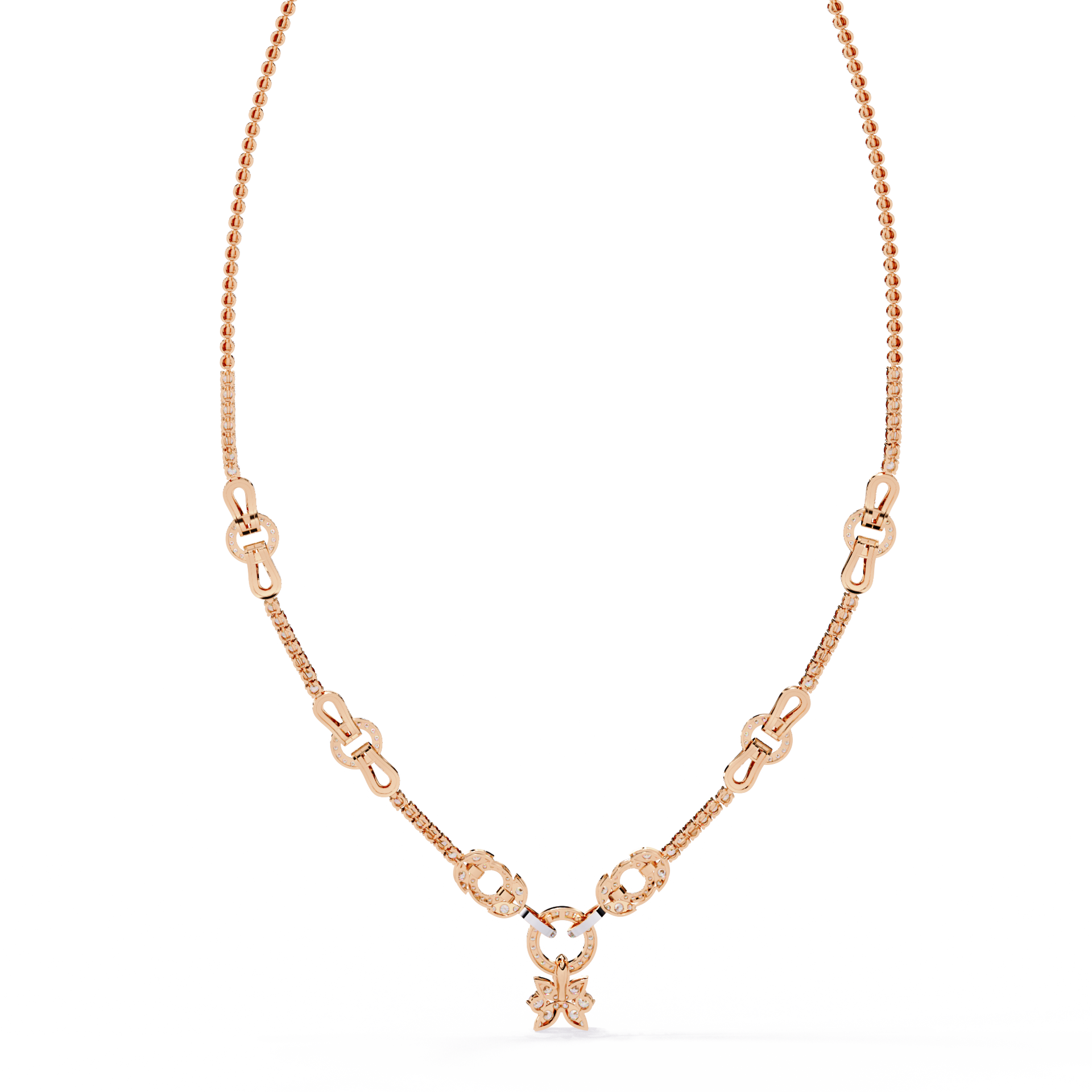 Round-Cut Lab-grown Diamond Necklace in 10K White Gold