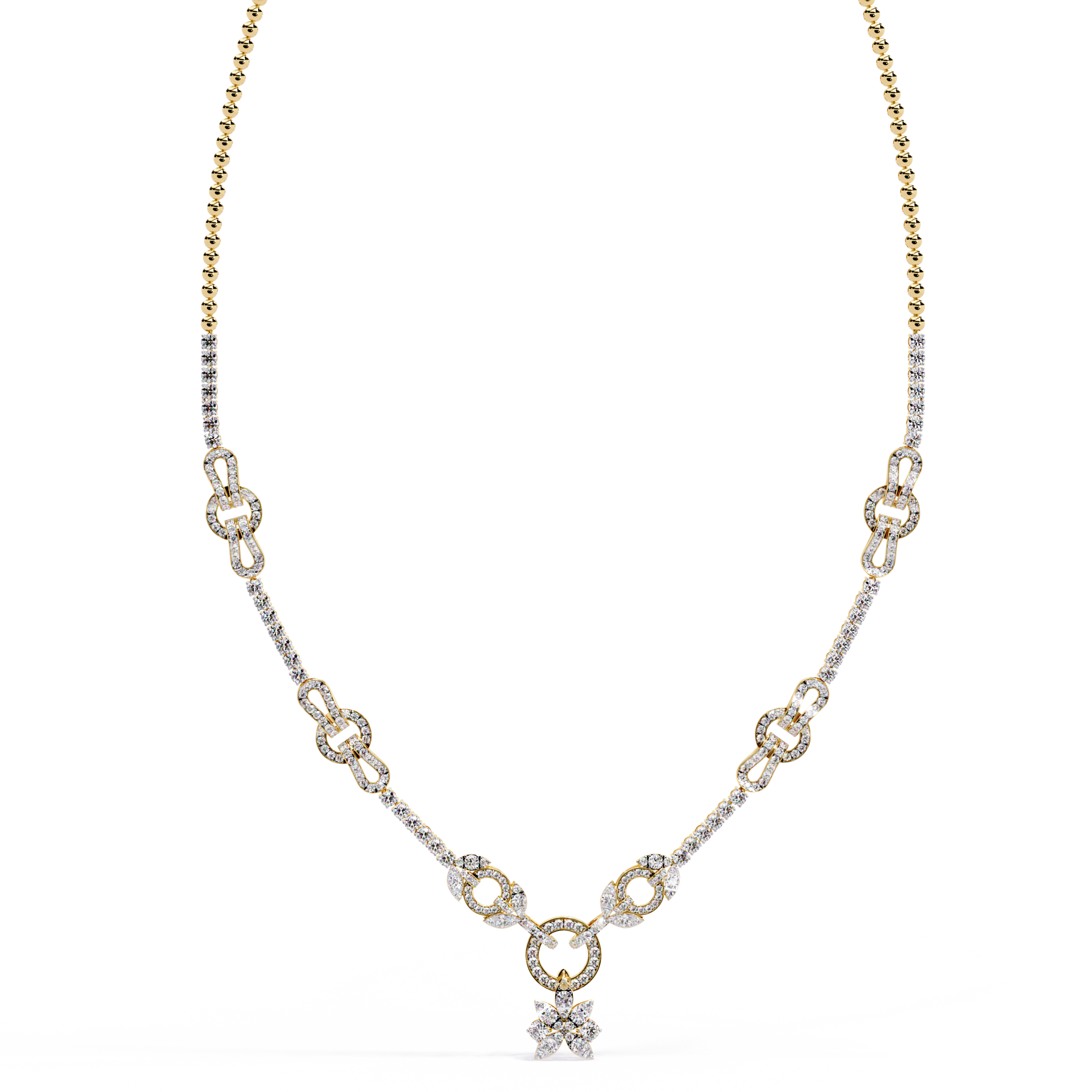 Round-Cut Lab-grown Diamond Necklace in 10K White Gold