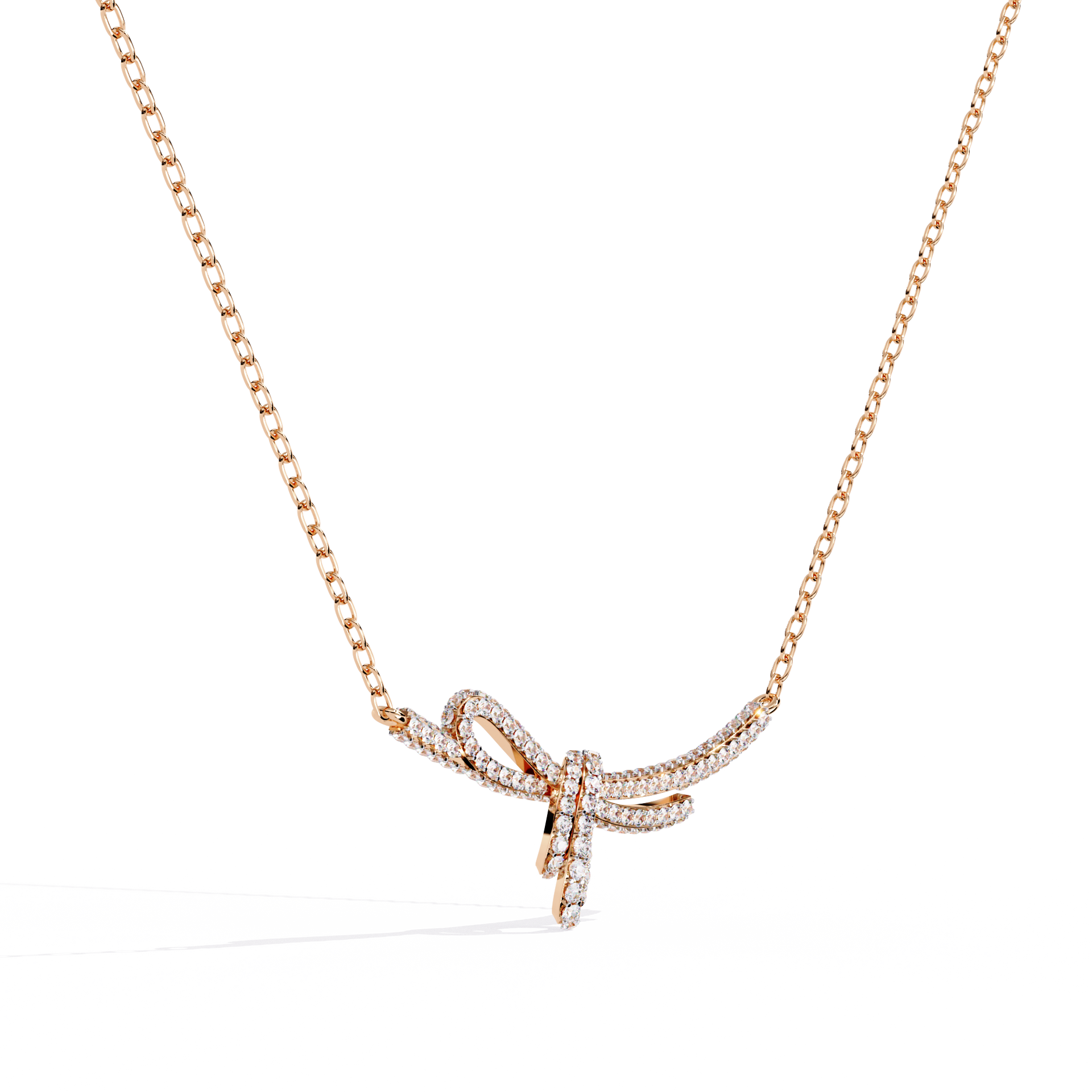 Round-Cut Lab-grown Diamond Cluster Necklace in 10K Rose Gold