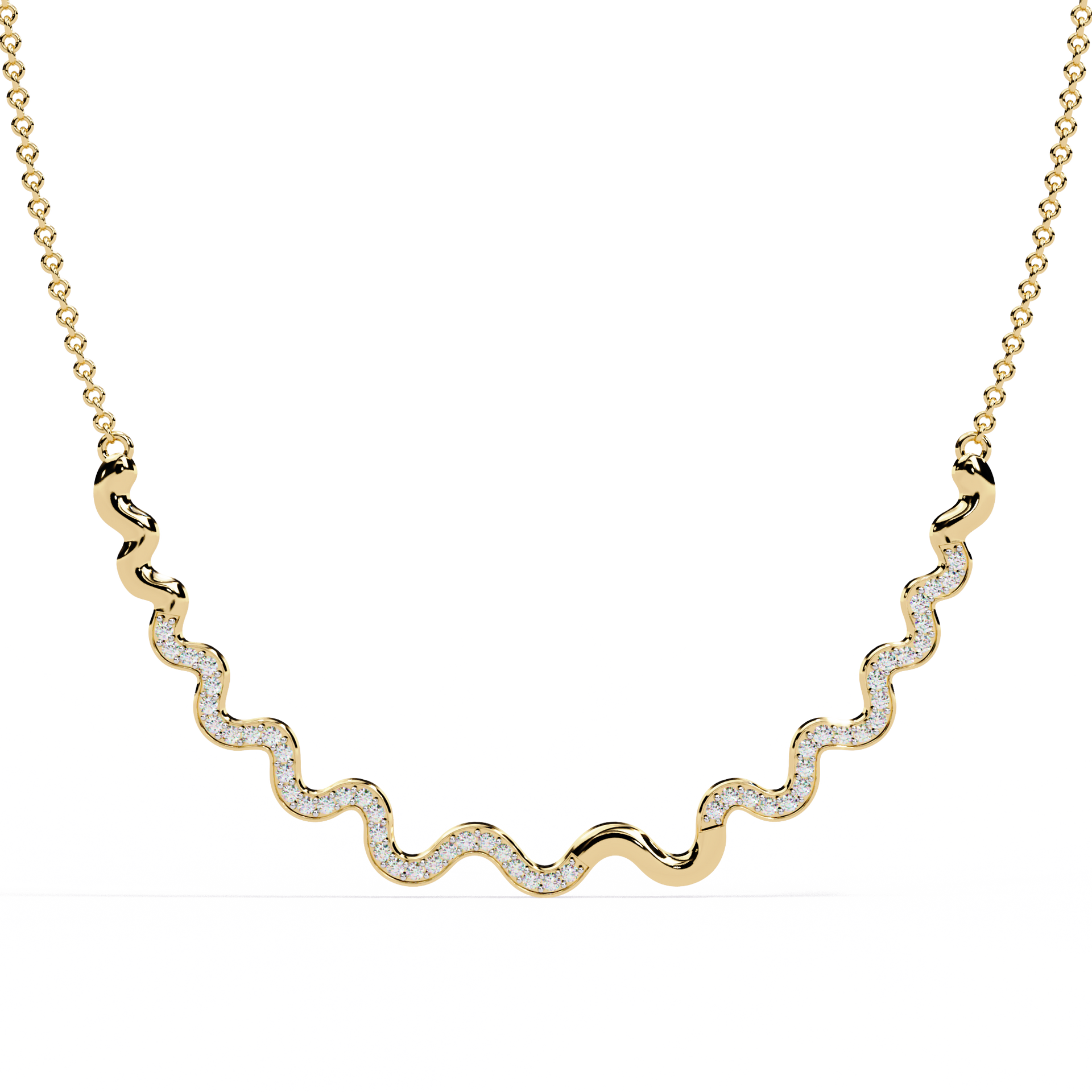 Round-Cut Lab-grown Diamond Cluster Necklace in 10K White Gold