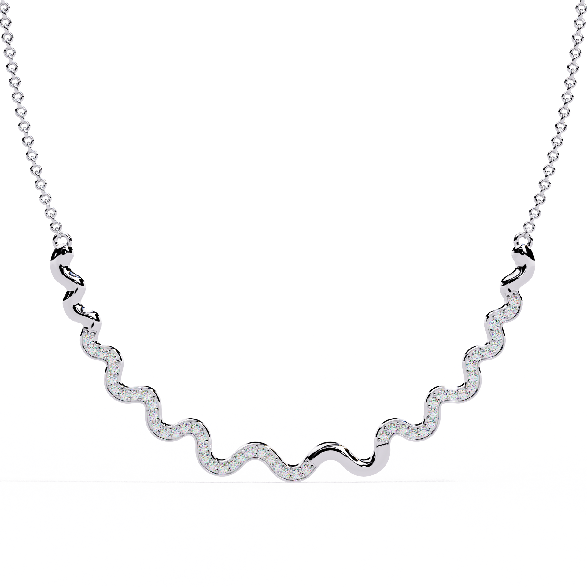 Round-Cut Lab-grown Diamond Cluster Necklace in 10K White Gold