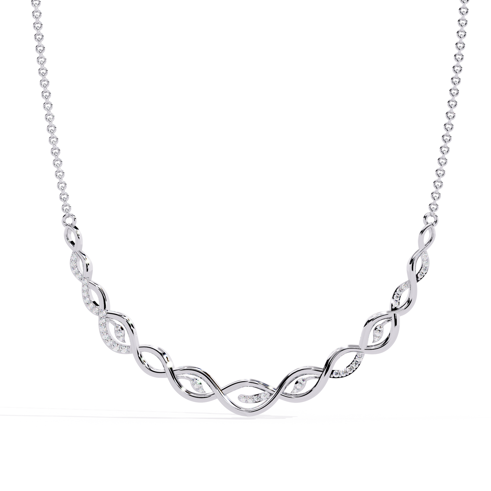 Round-Cut Lab-grown Diamond Antique Necklace in 10K Yellow Gold