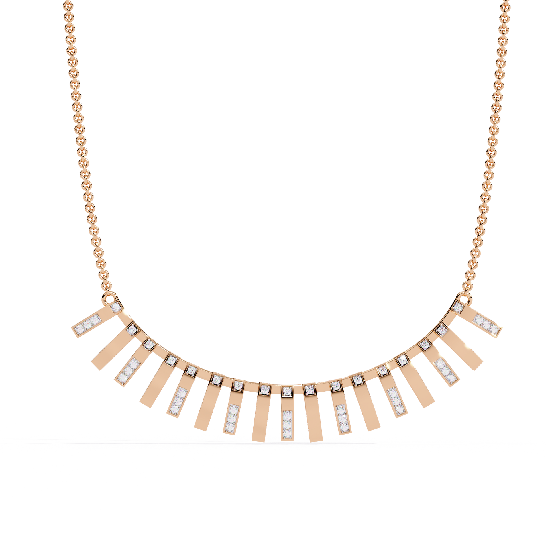 Round-Cut Lab-grown Diamond Antique Necklace in 10K White Gold