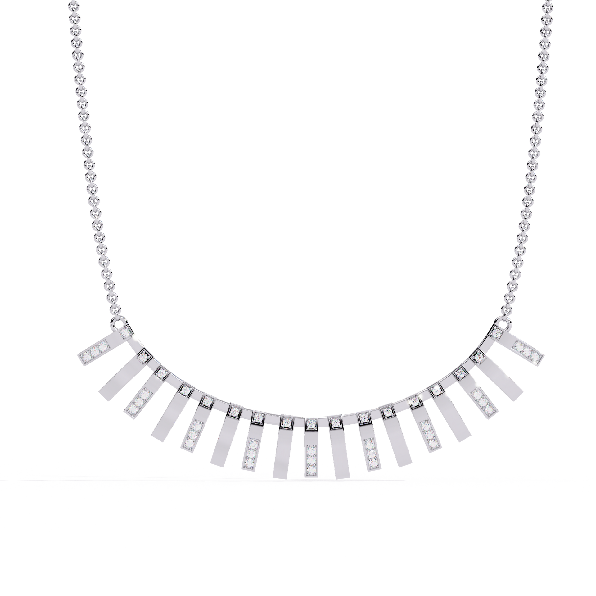 Round-Cut Lab-grown Diamond Antique Necklace in 10K White Gold