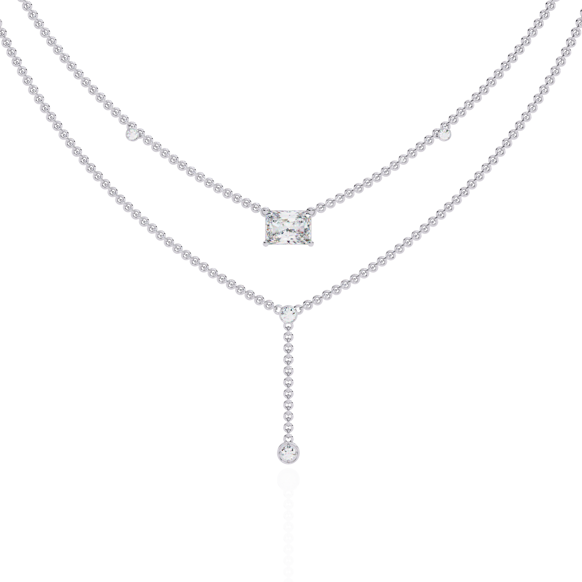 Radiant-Cut Lab-grown Diamond Solitaire Necklace in 10K White Gold