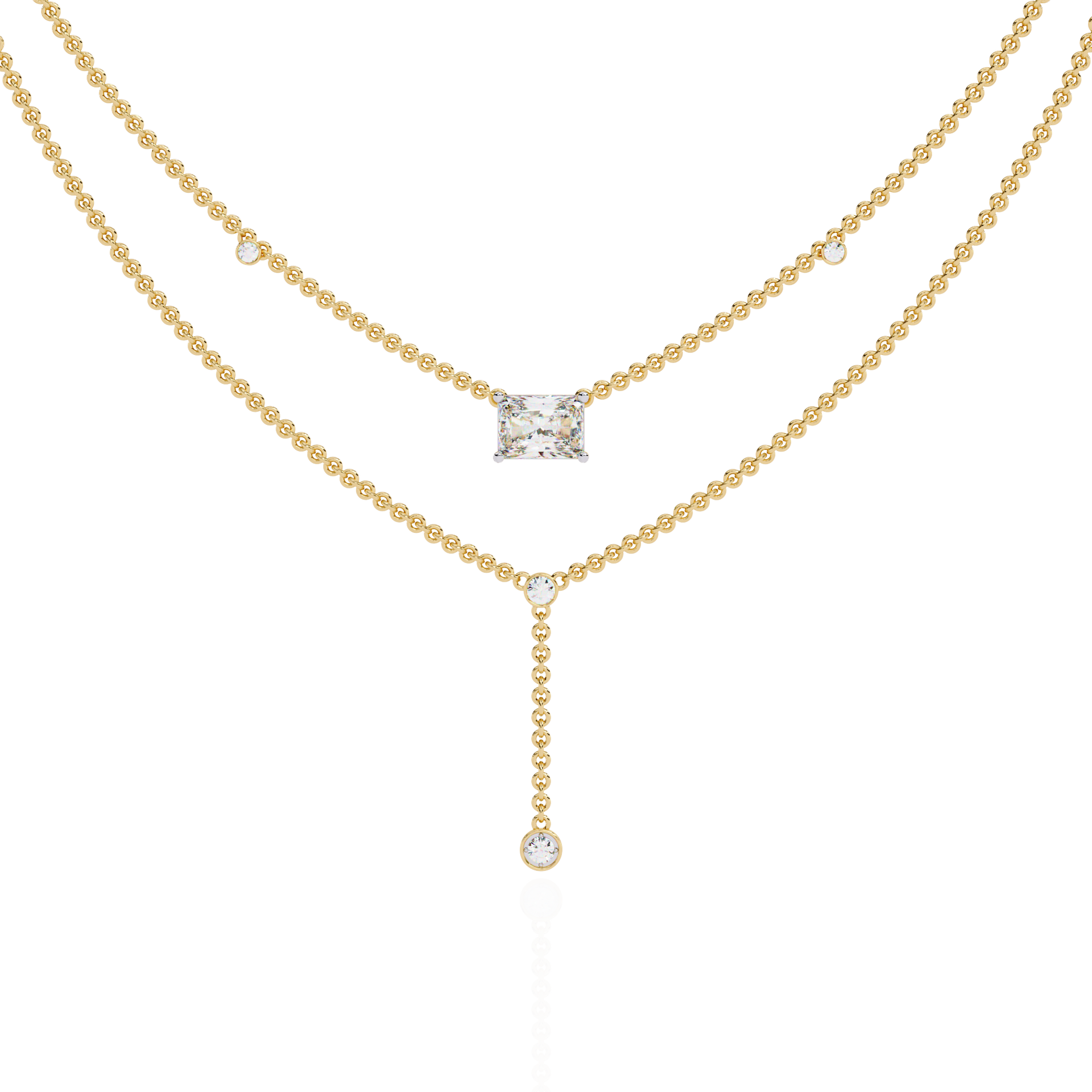 Radiant-Cut Lab-grown Diamond Solitaire Necklace in 10K White Gold