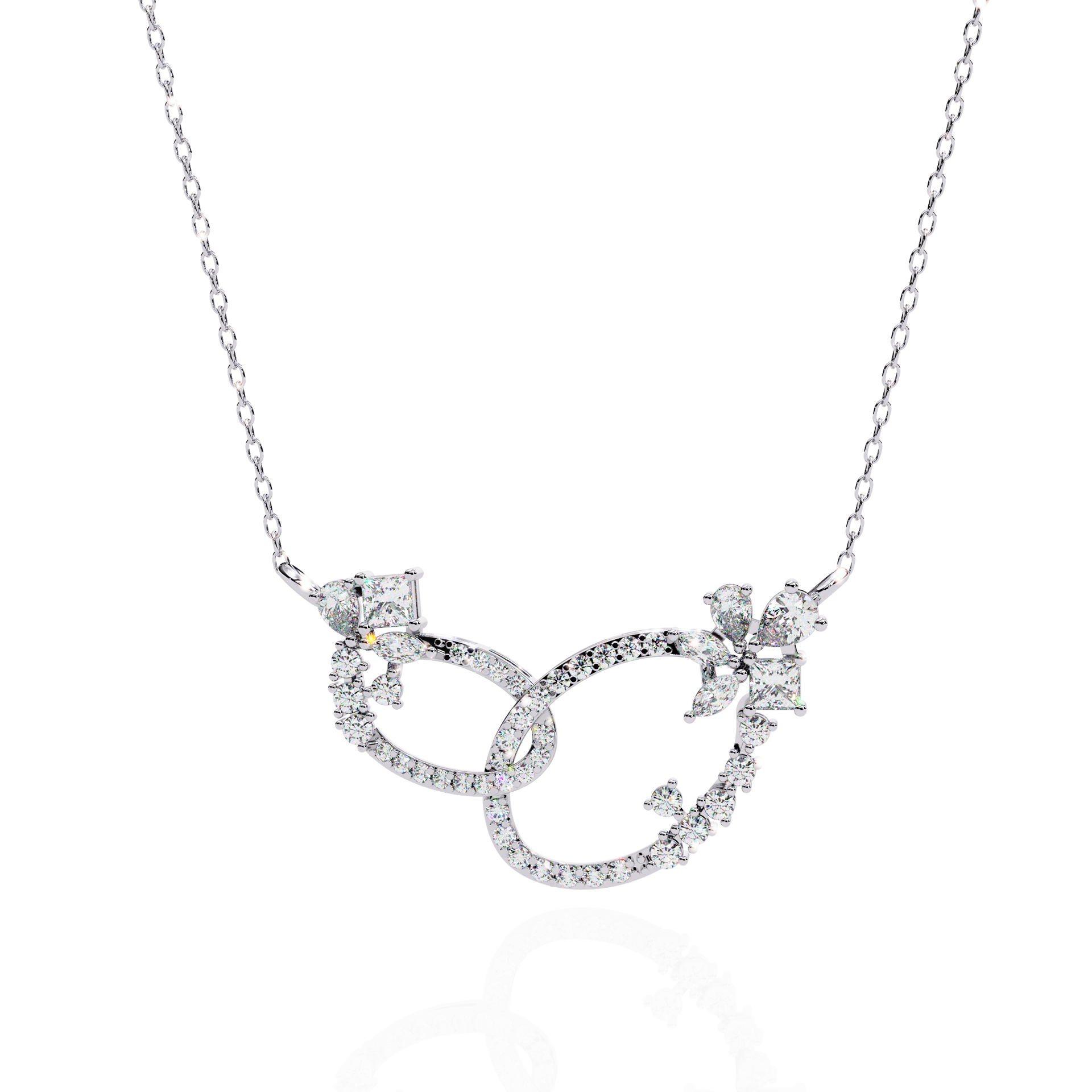 Lab-grown Diamond Necklace in 10K White Gold