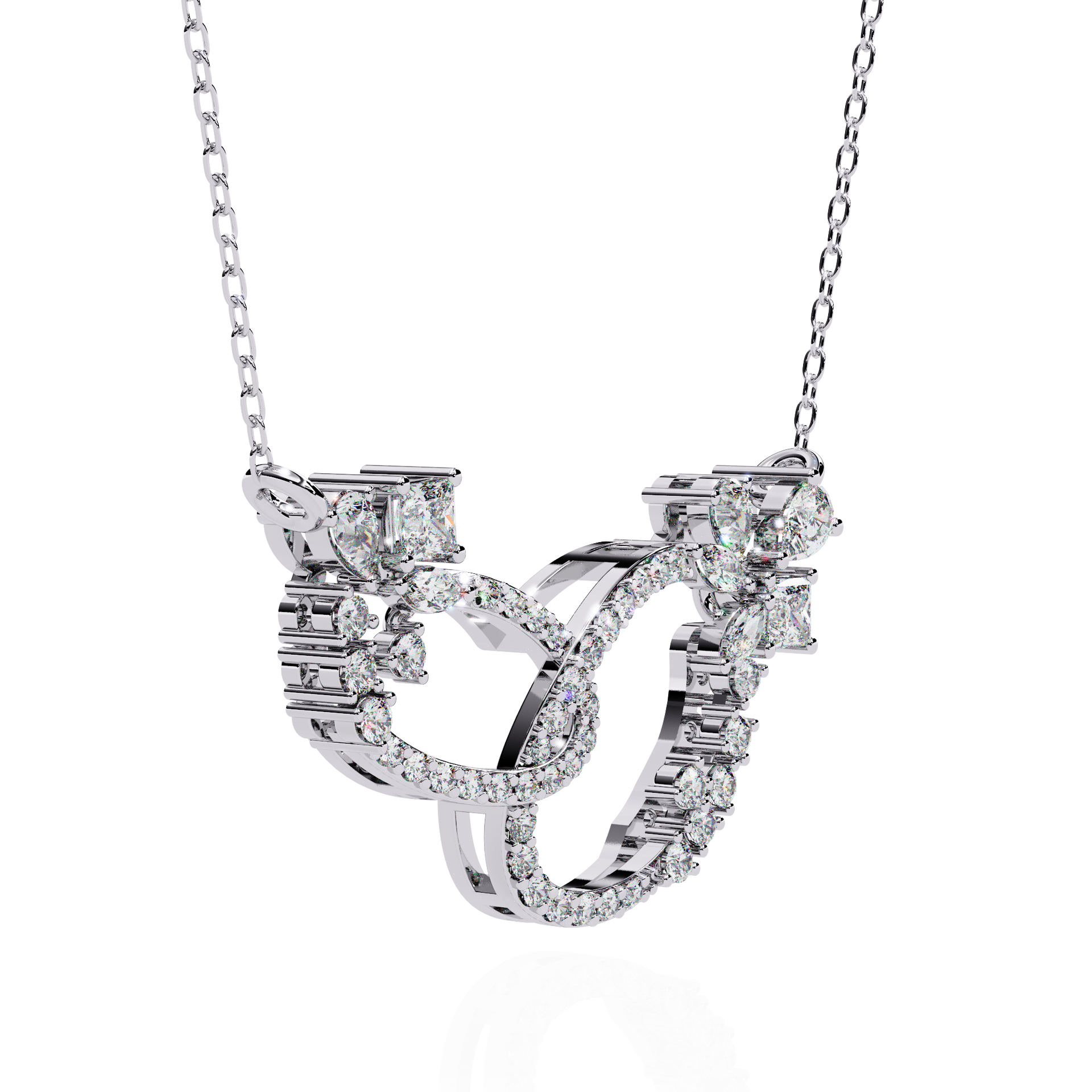 Lab-grown Diamond Necklace in 10K White Gold