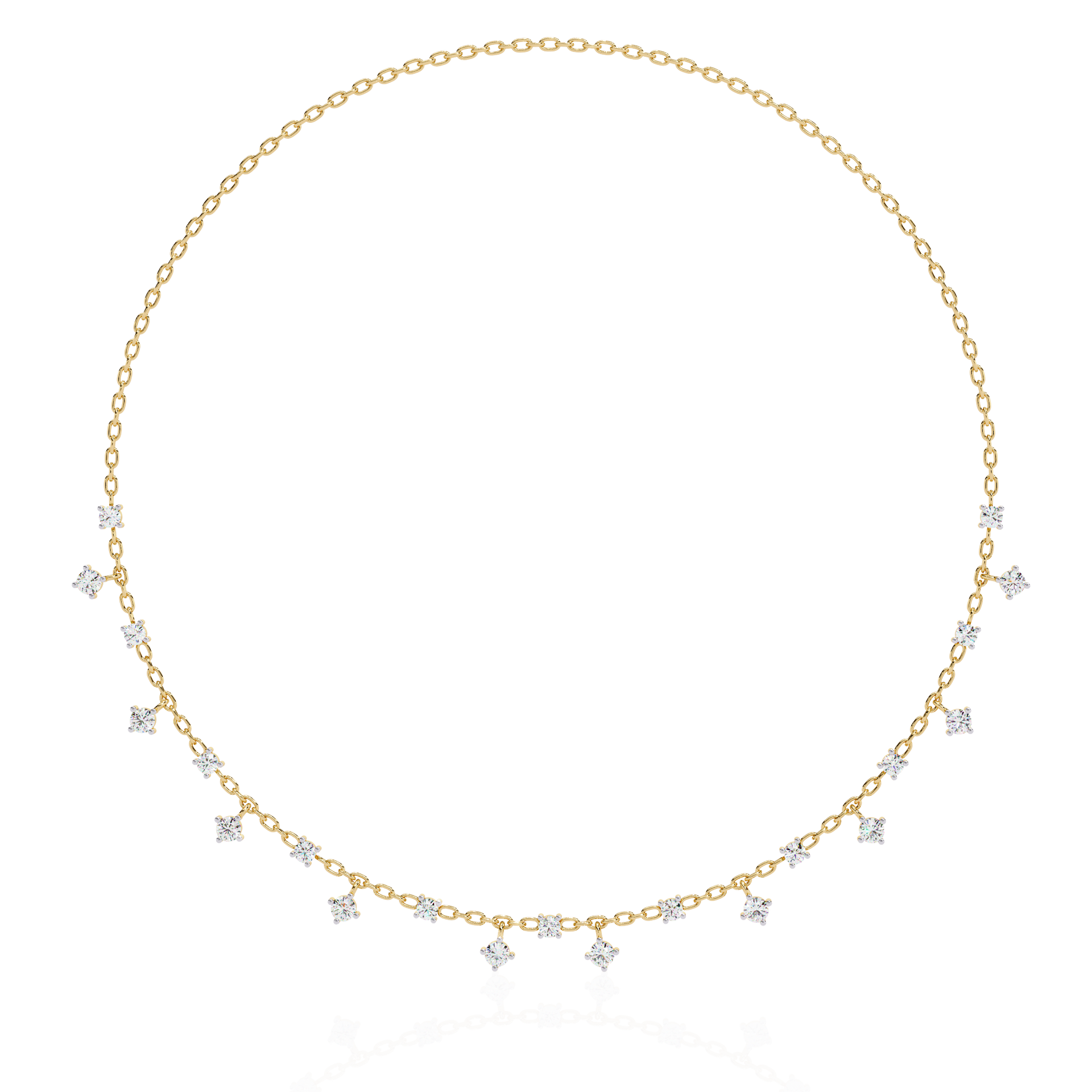 Round-Cut Lab-grown Diamond Antique Necklace in 10K White Gold