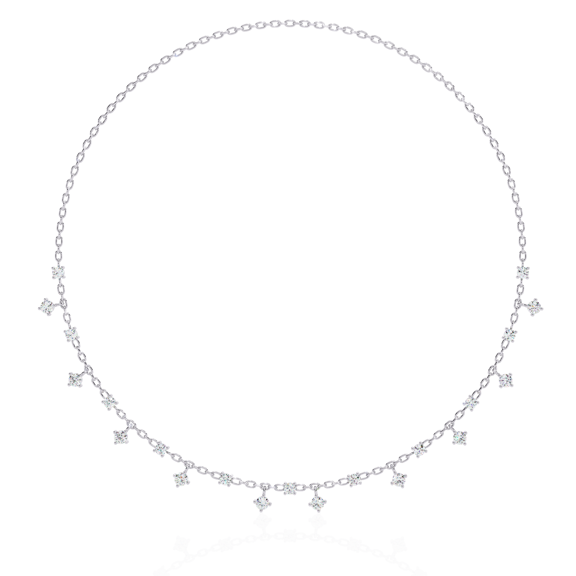 Round-Cut Lab-grown Diamond Antique Necklace in 10K White Gold