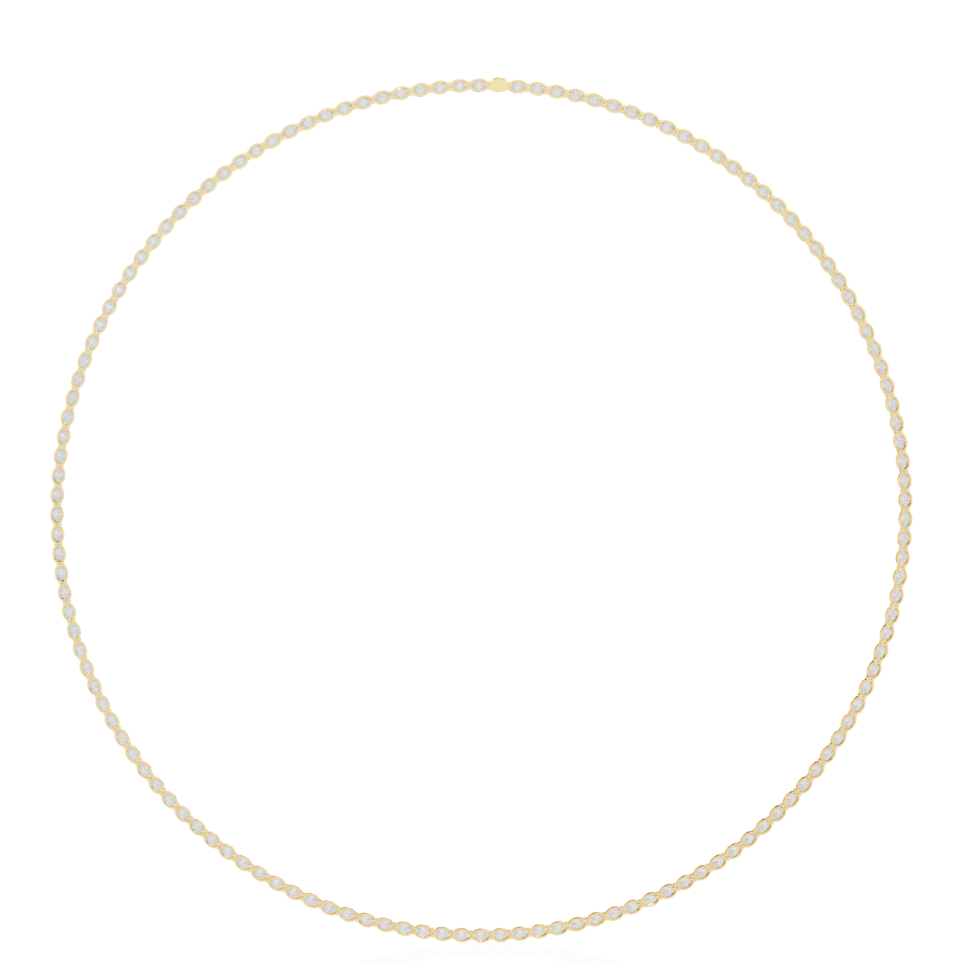 Oval-Cut Lab-grown Diamond Tennis Necklace in 10K Yellow Gold