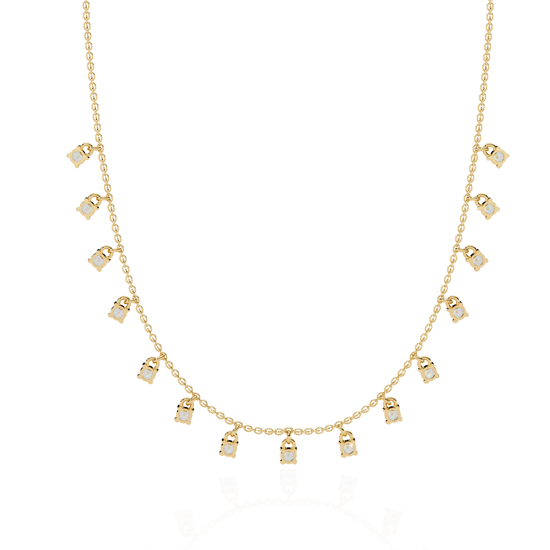 Round-Cut Lab-grown Diamond Cluster Necklace in 10K Yellow Gold