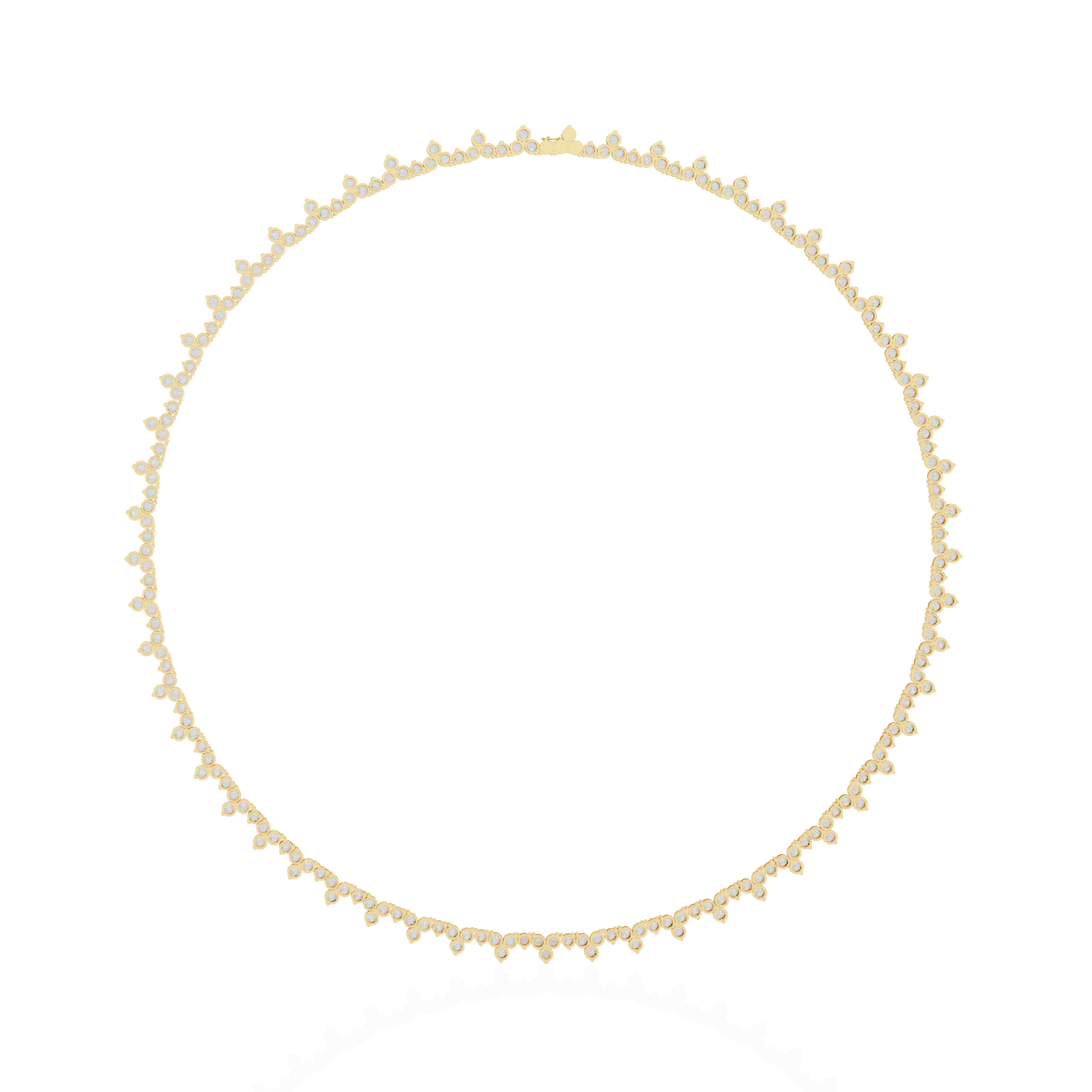 Round-Cut Lab-grown Diamond Antique Necklace in 10K White Gold