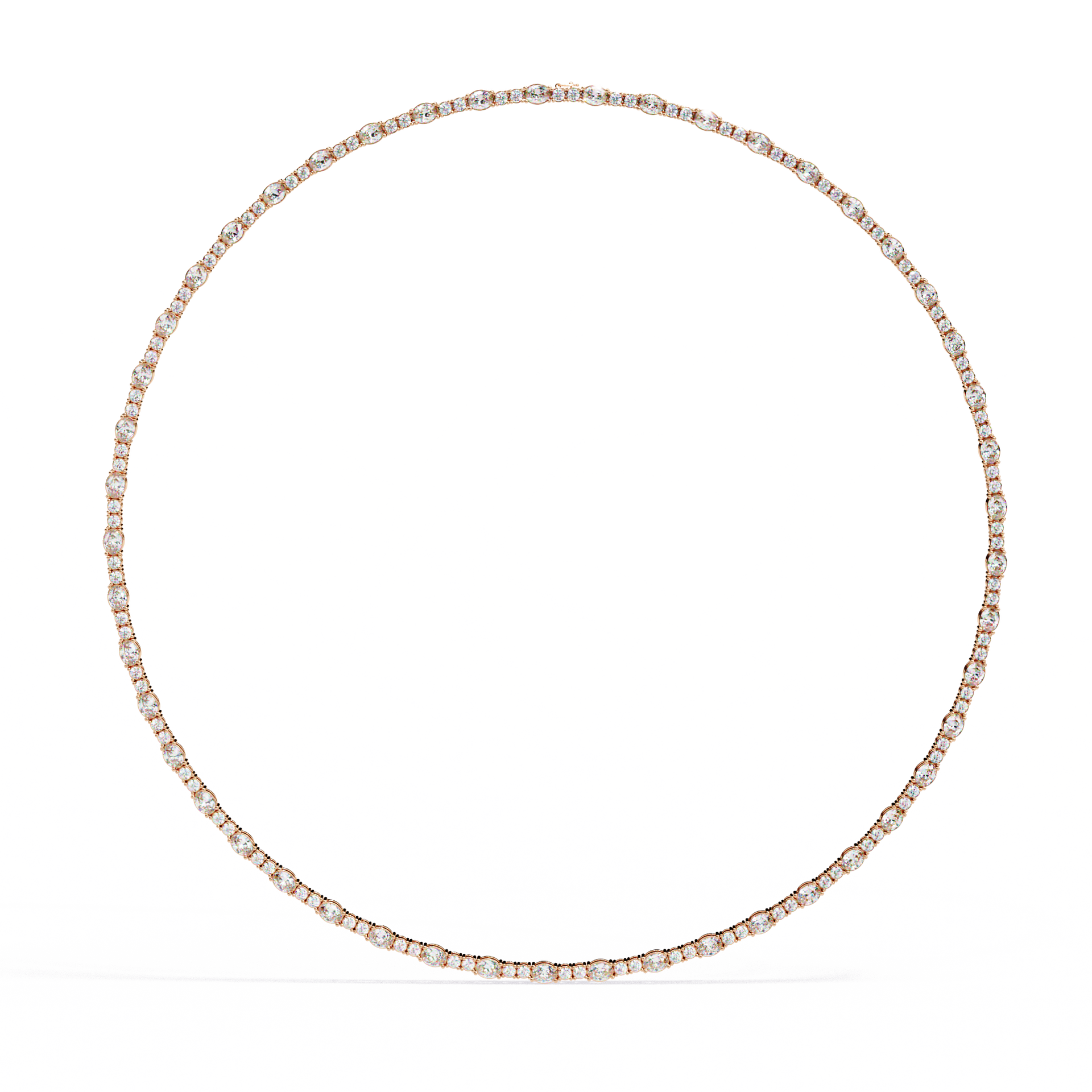 Oval-Cut Lab-grown Diamond Necklace in 10K White Gold