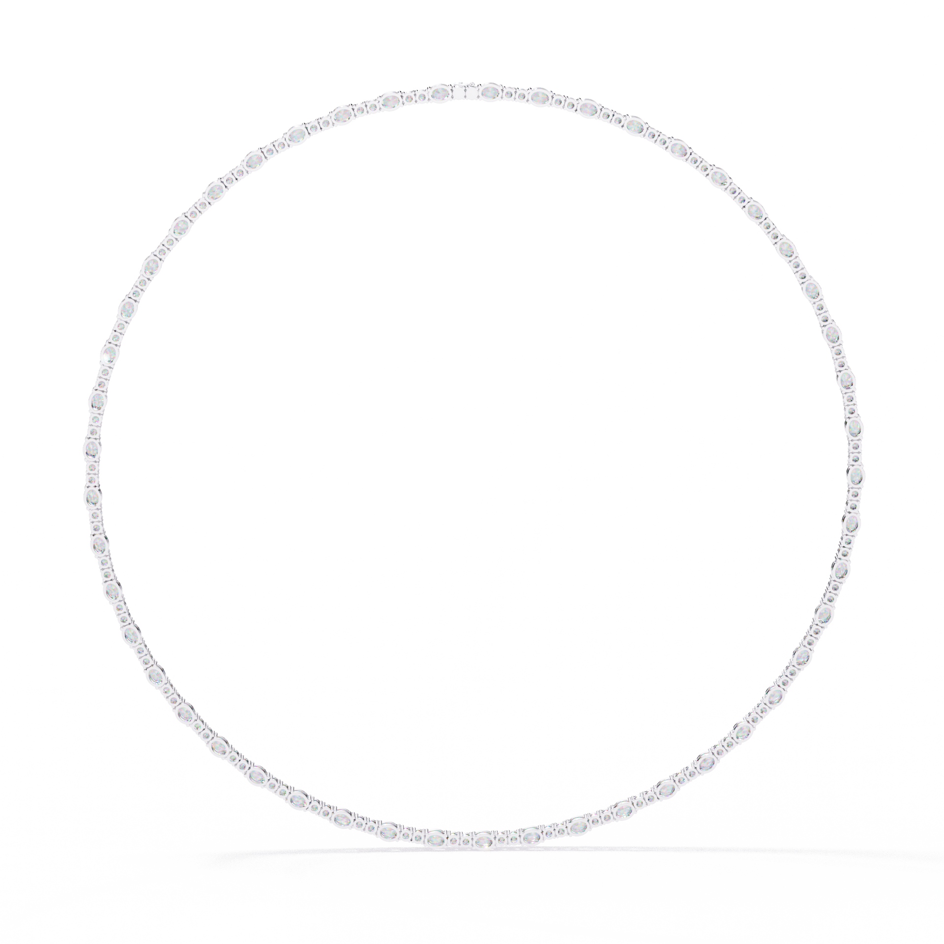 Oval-Cut Lab-grown Diamond Necklace in 10K White Gold