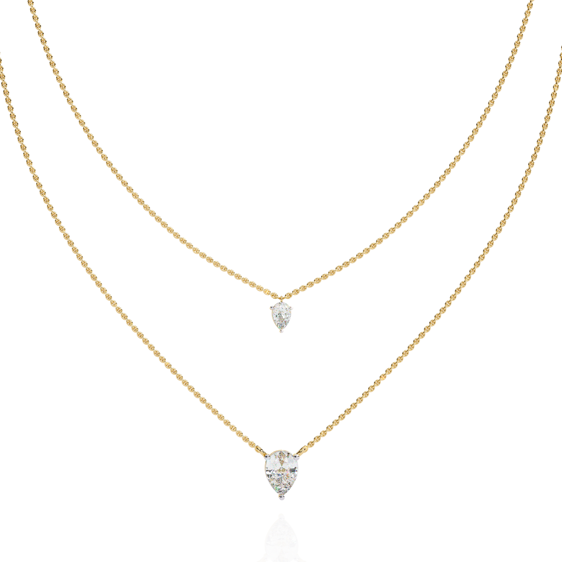 Pear-Cut Lab-grown Diamond Solitaire Necklace in 10K White Gold