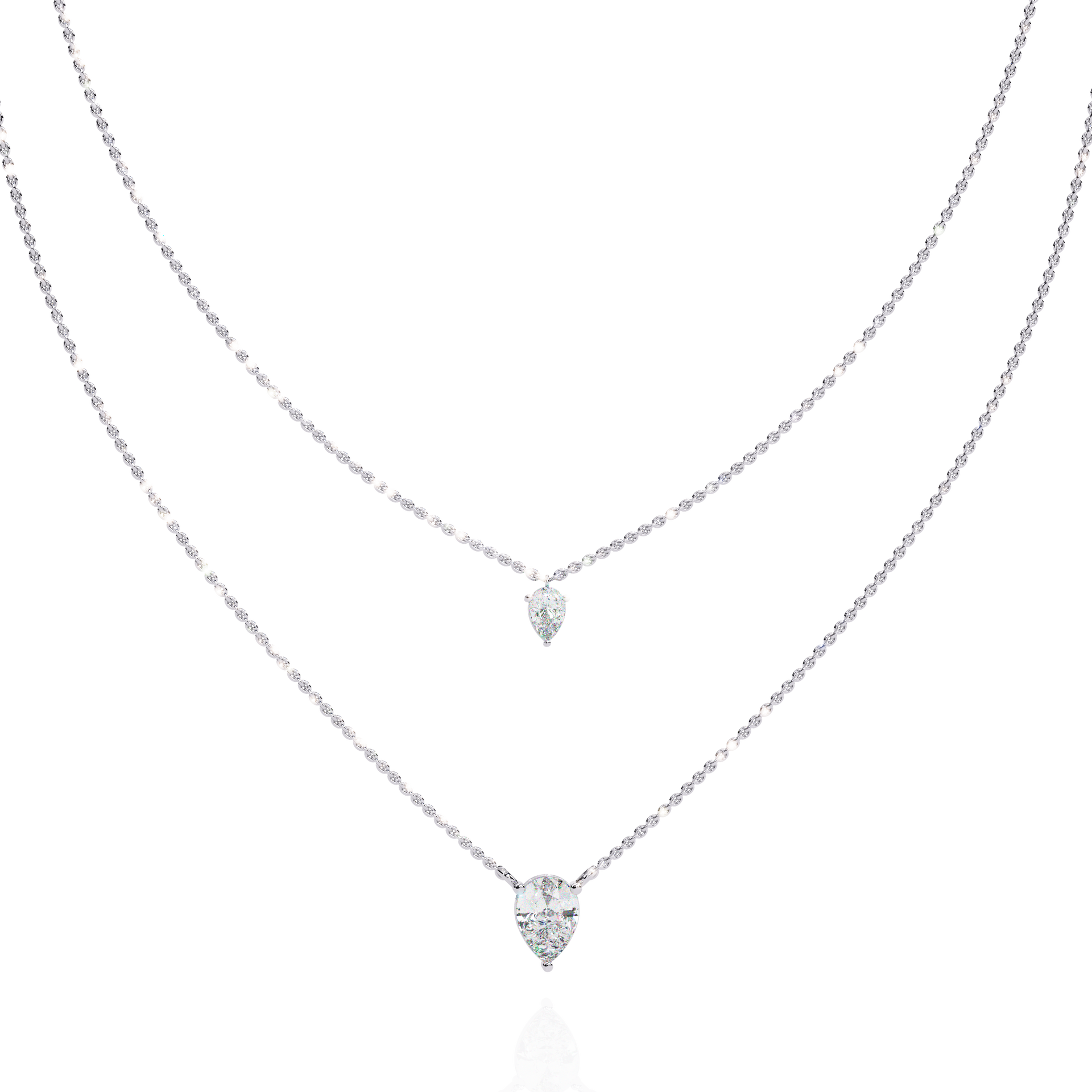 Pear-Cut Lab-grown Diamond Solitaire Necklace in 10K White Gold