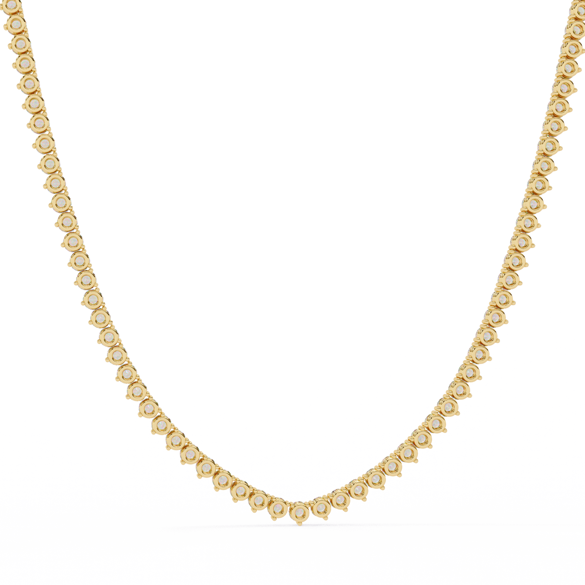 Round-Cut Lab-grown Diamond Vintage Tennis Necklace in 10K White Gold