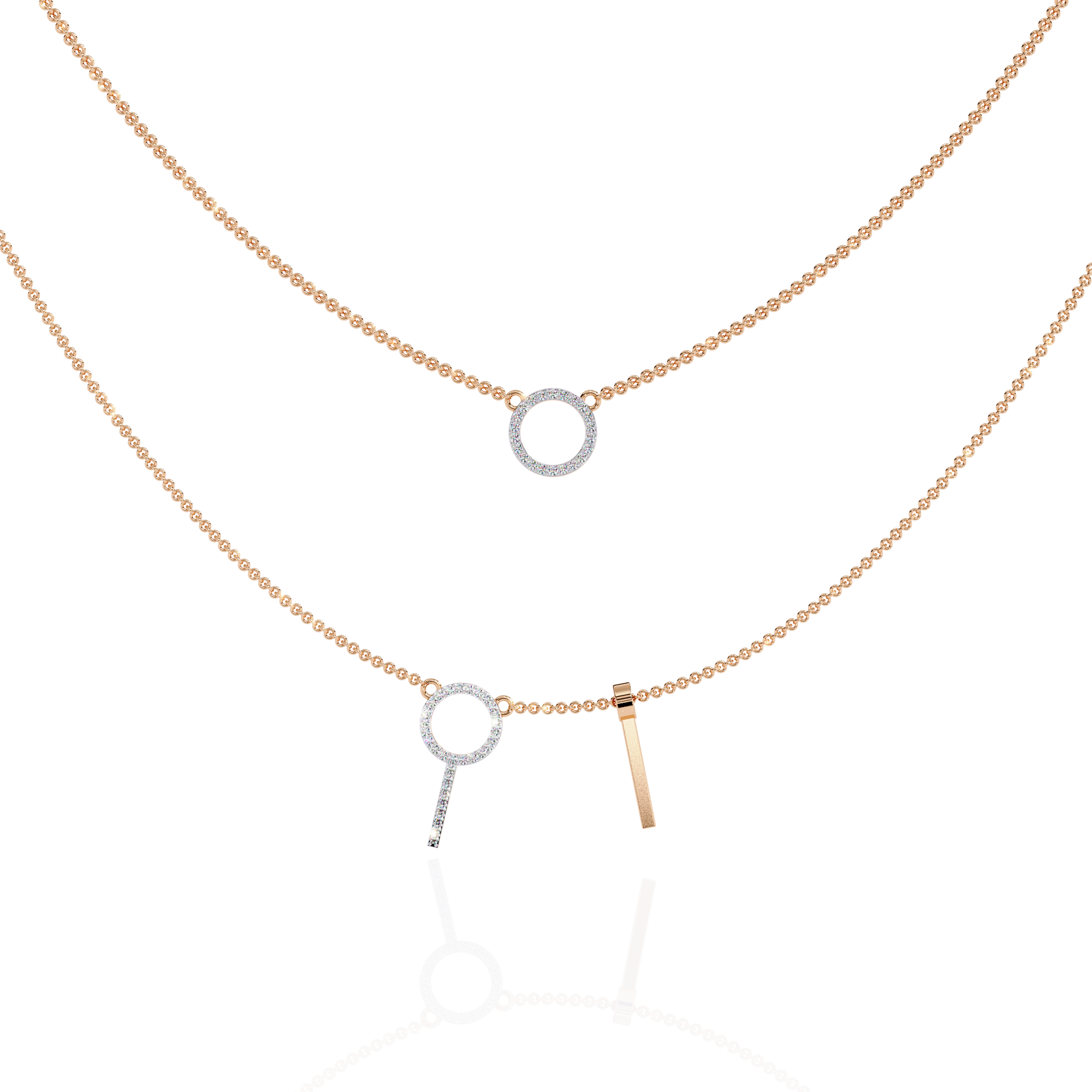 Round-Cut Lab-grown Diamond Necklace in 10K Rose Gold