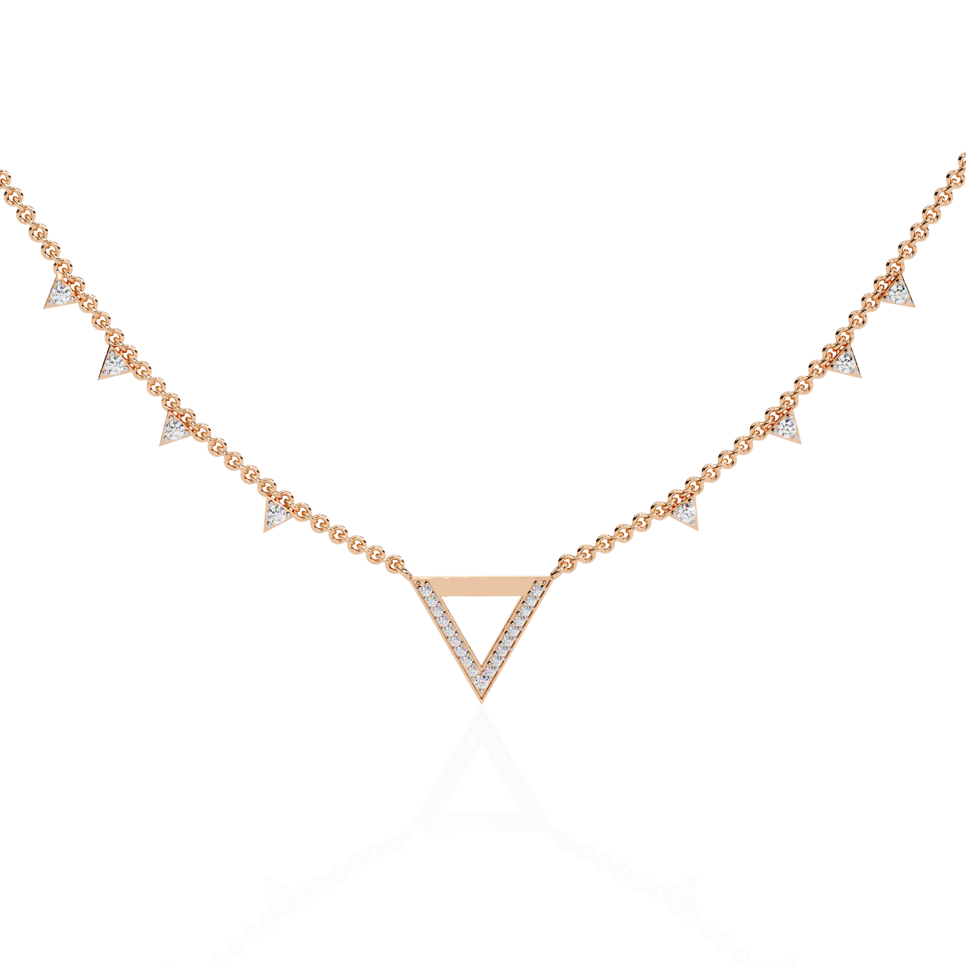 Round-Cut Lab-grown Diamond Necklace in 10K White Gold