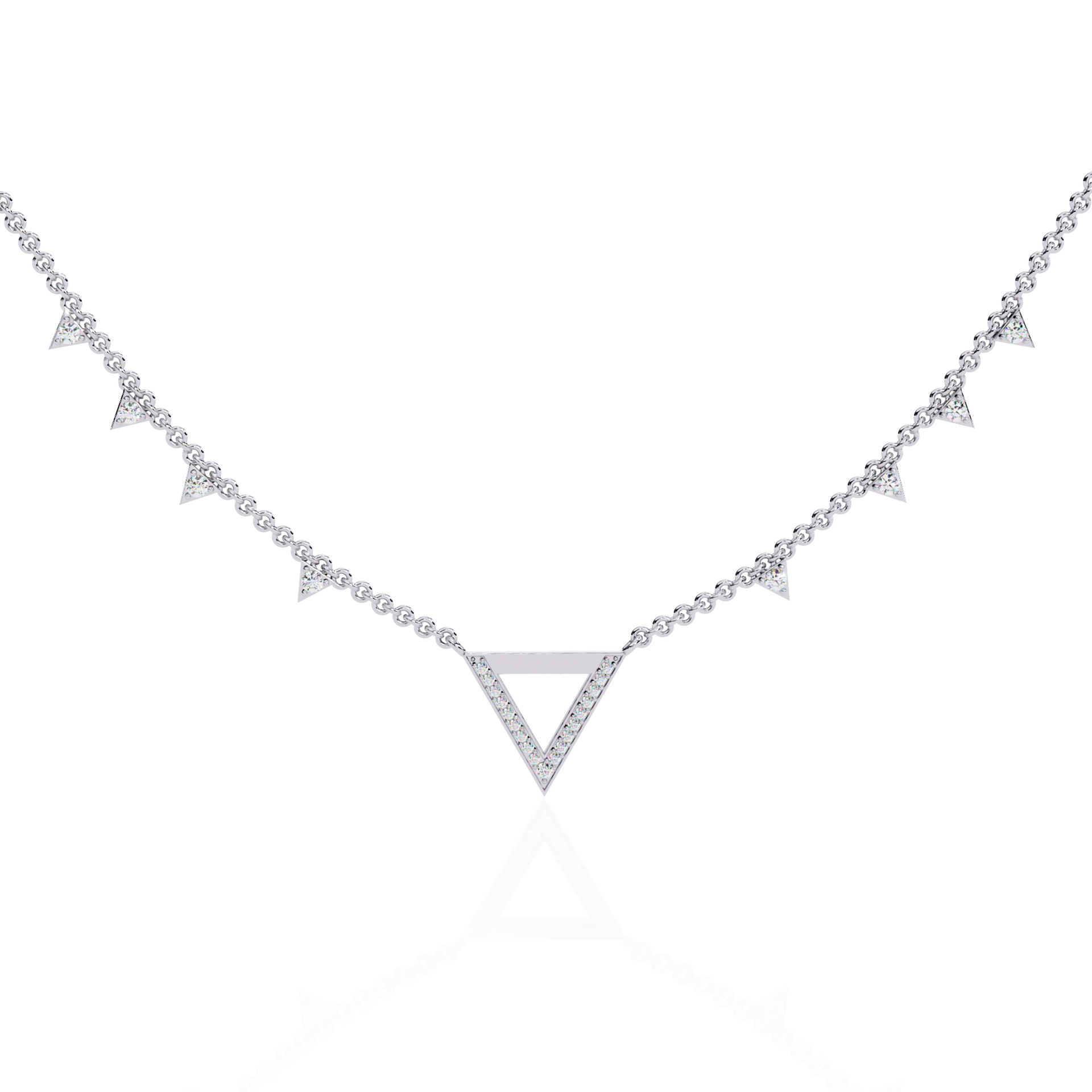 Round-Cut Lab-grown Diamond Necklace in 10K White Gold