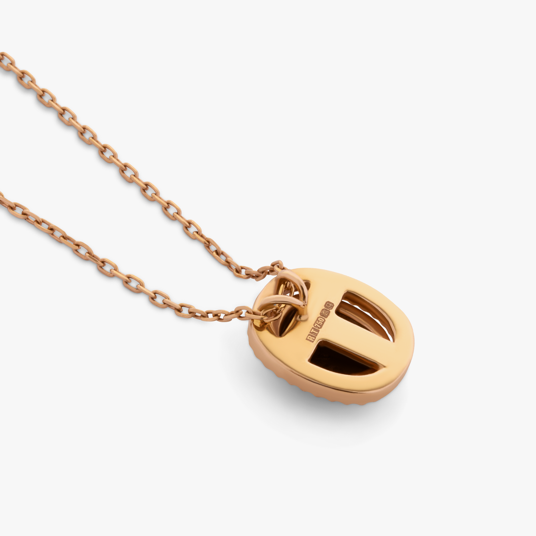 Black Diamond pendant with white diamonds in 18k rose gold