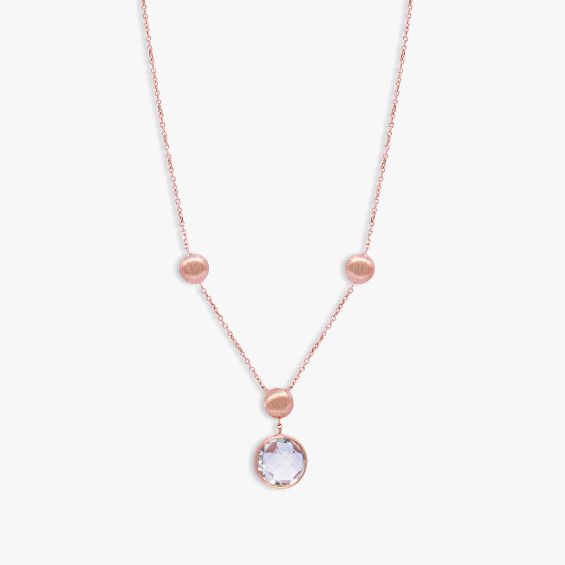 Kensington Necklace In 14K Satin Rose Gold with Prasiolite
