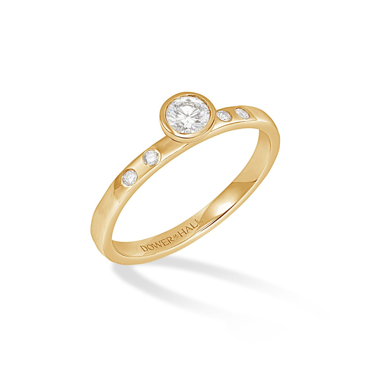 14k Hammered Narrative Ring - 0.25ct