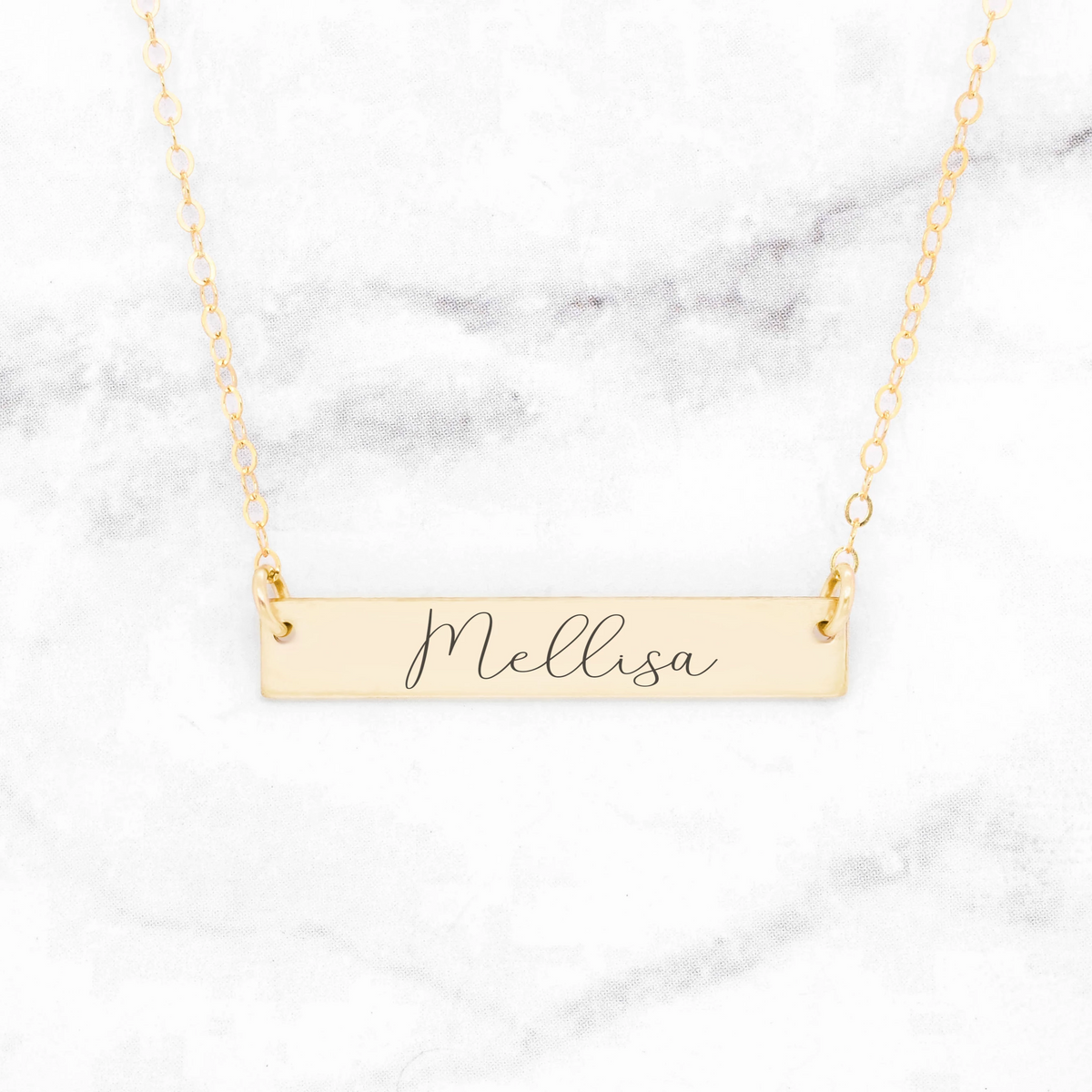 Name Bar Necklace Gold