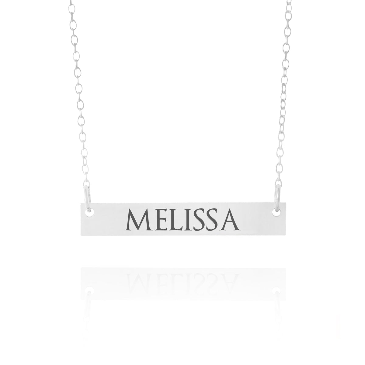 Name Bar Necklace Silver