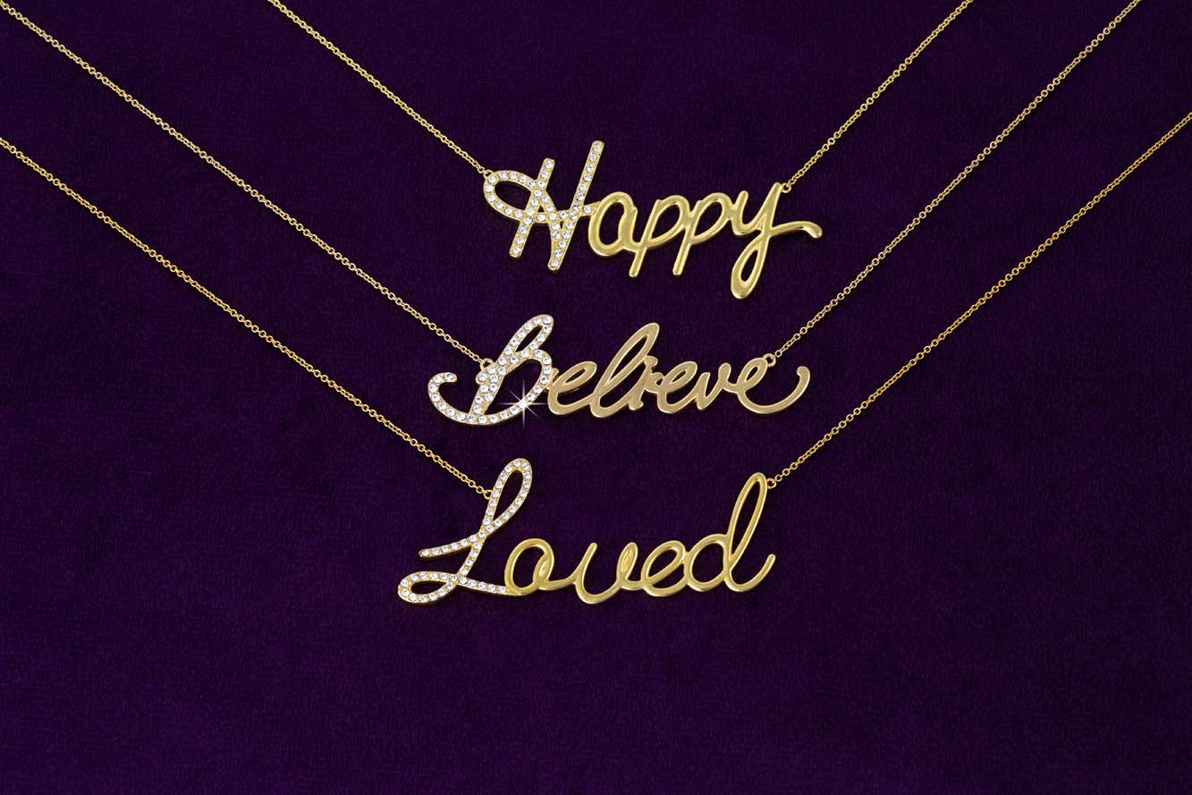 Happy Nameplate Necklace