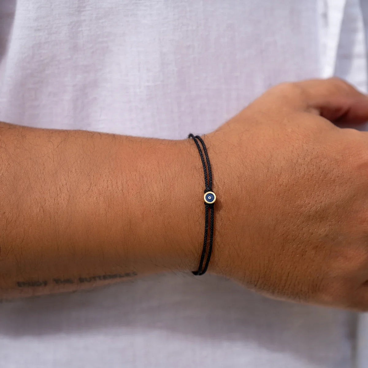 Nazar Mens Rope Bracelet Graphite