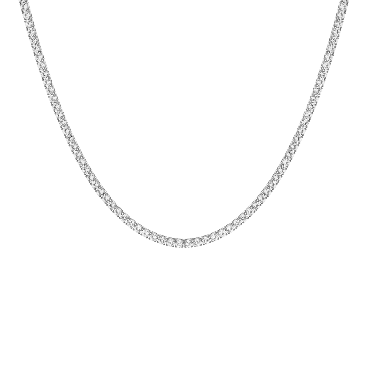 Unbreakable Lab Grown White Sapphire Tennis Necklace