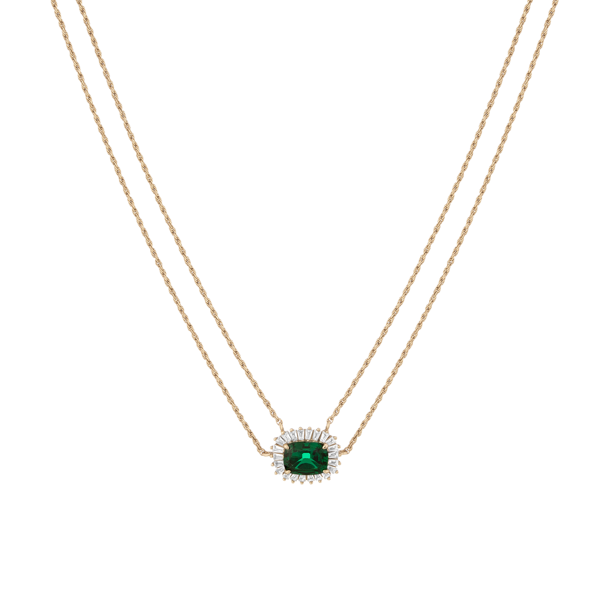Lab Grown Green Emerald Alexandra Necklace