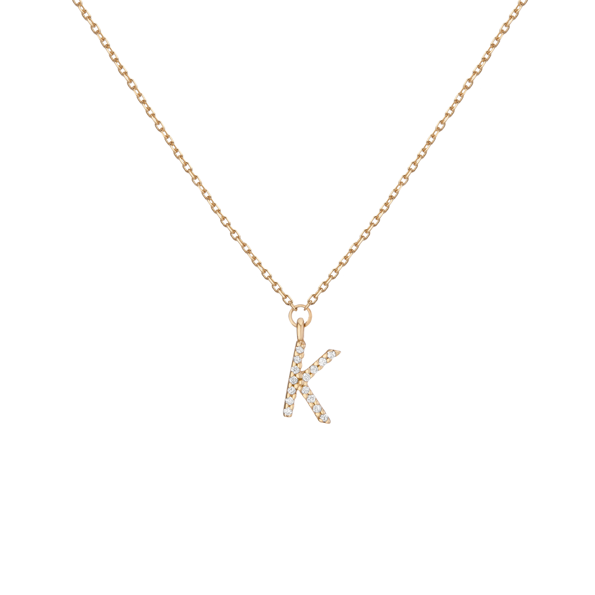 Lab Grown Diamond Pavé Station Letter Necklace