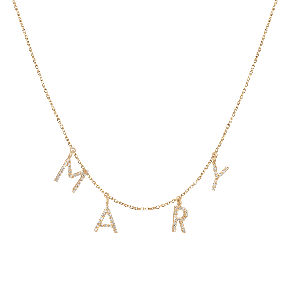 Lab Grown Diamond Pavé Station Letter Necklace