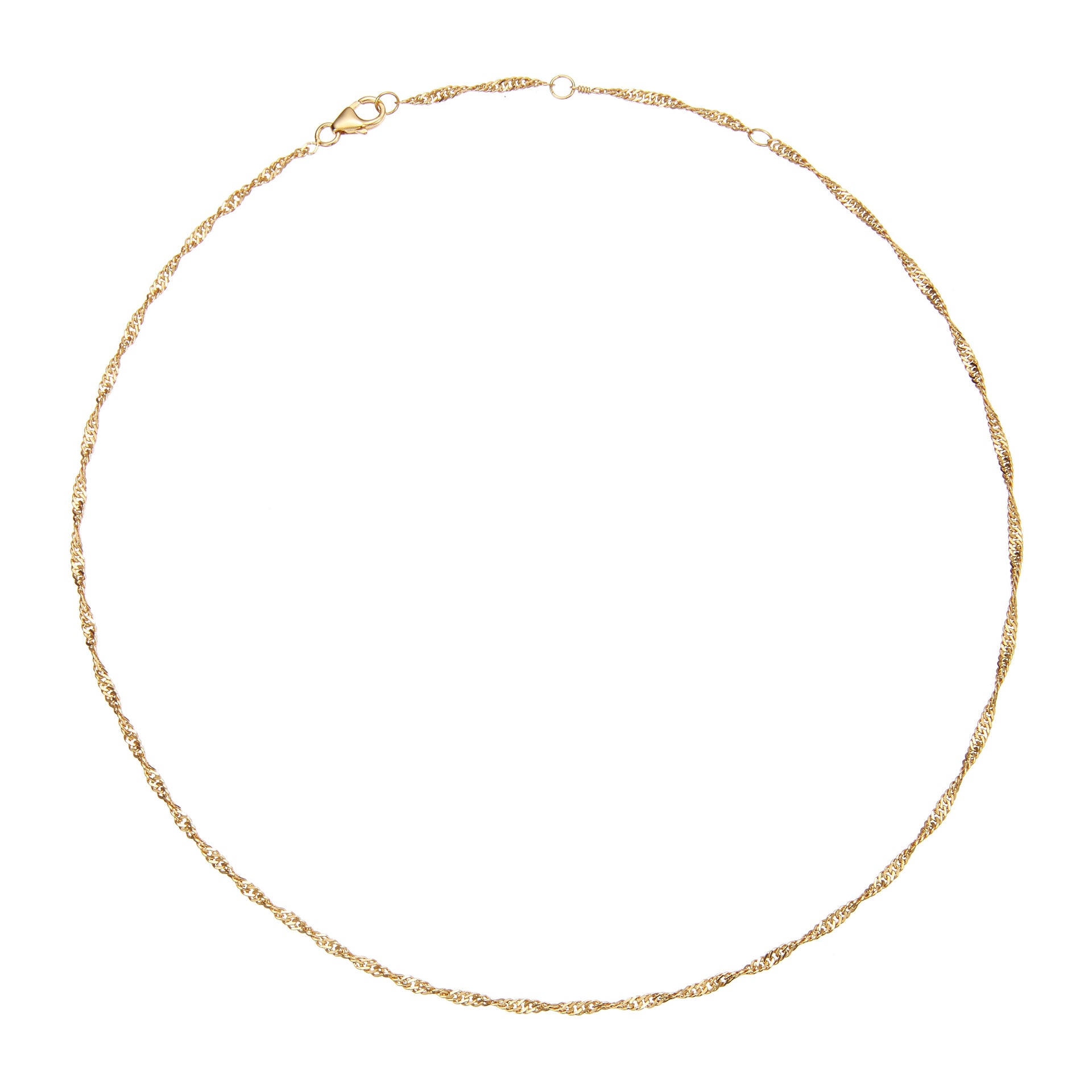 Gold Twisted Rope Chain Necklace