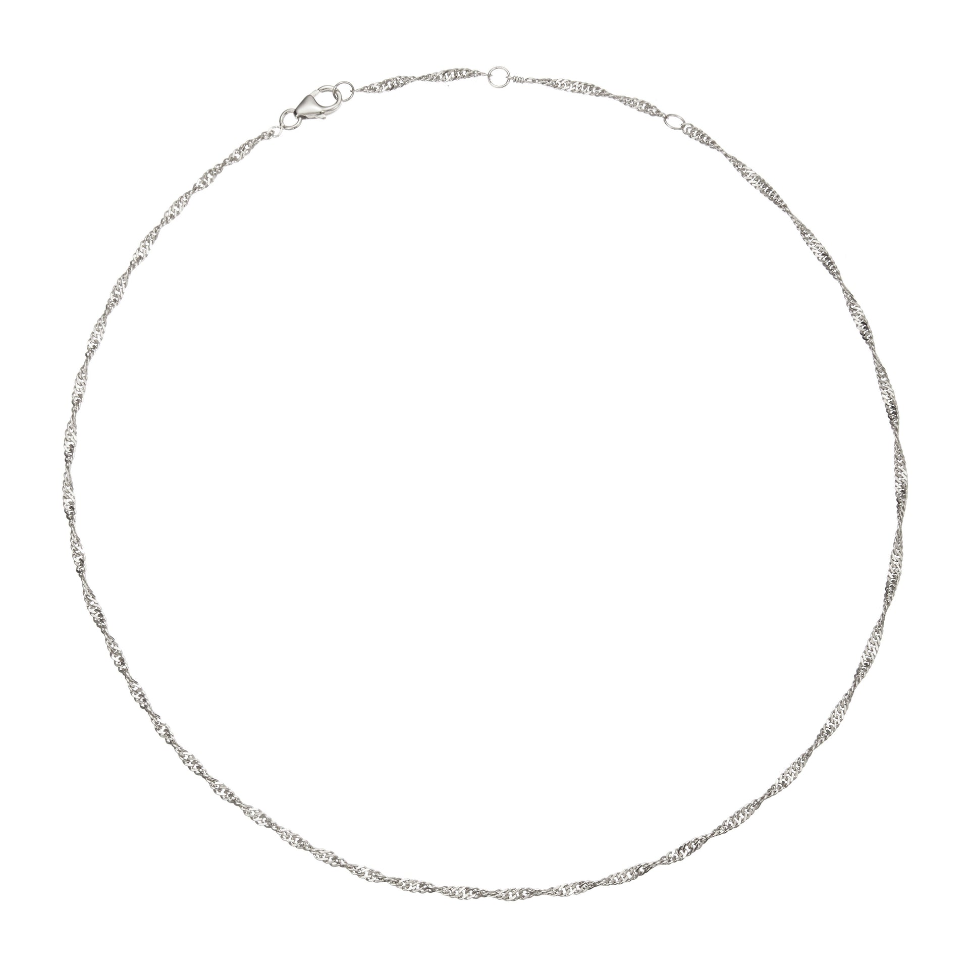 Silver Twisted Rope Chain Necklace