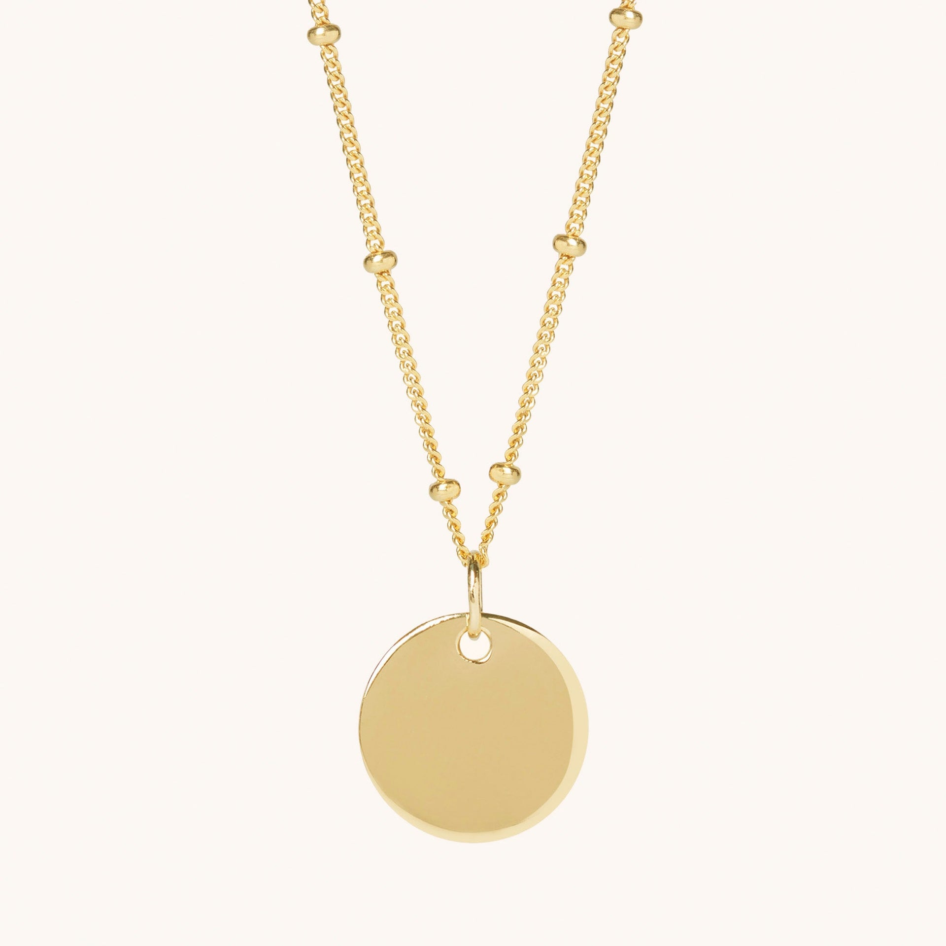 Engraveable Round Bead Necklace Gold