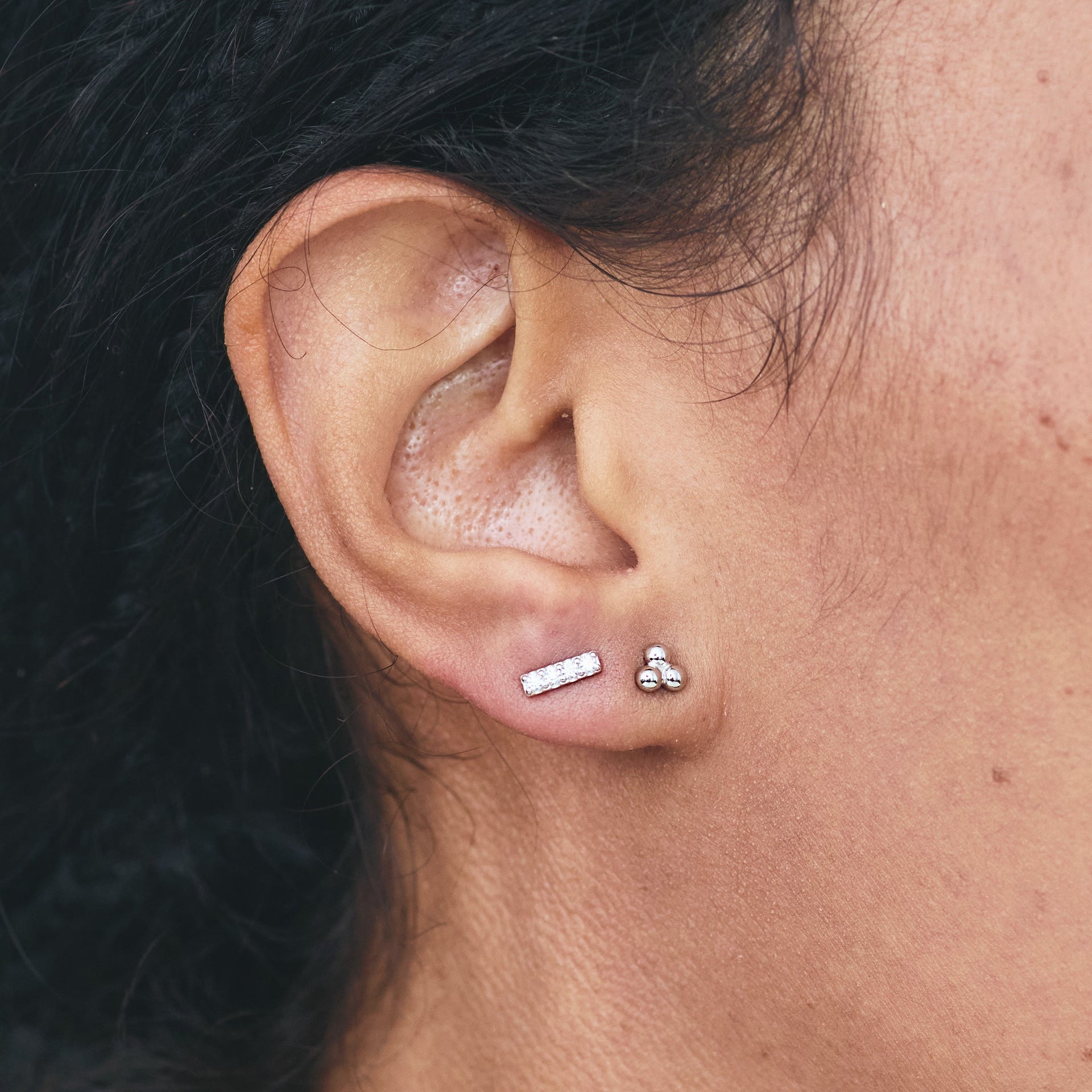 Maeda Bar Studs Silver