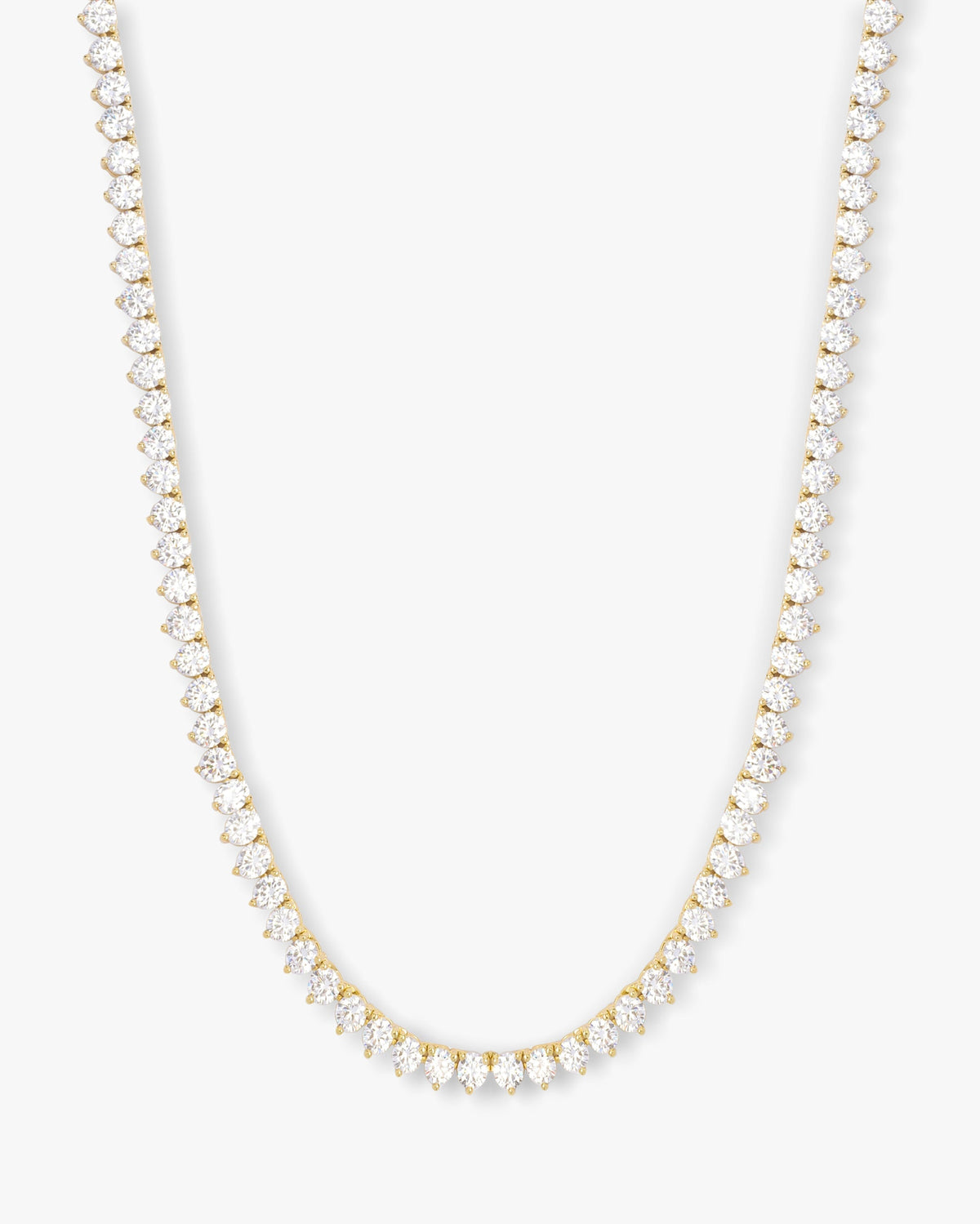 Not Your Basic Tennis Necklace 4mm - Gold|White Diamondettes