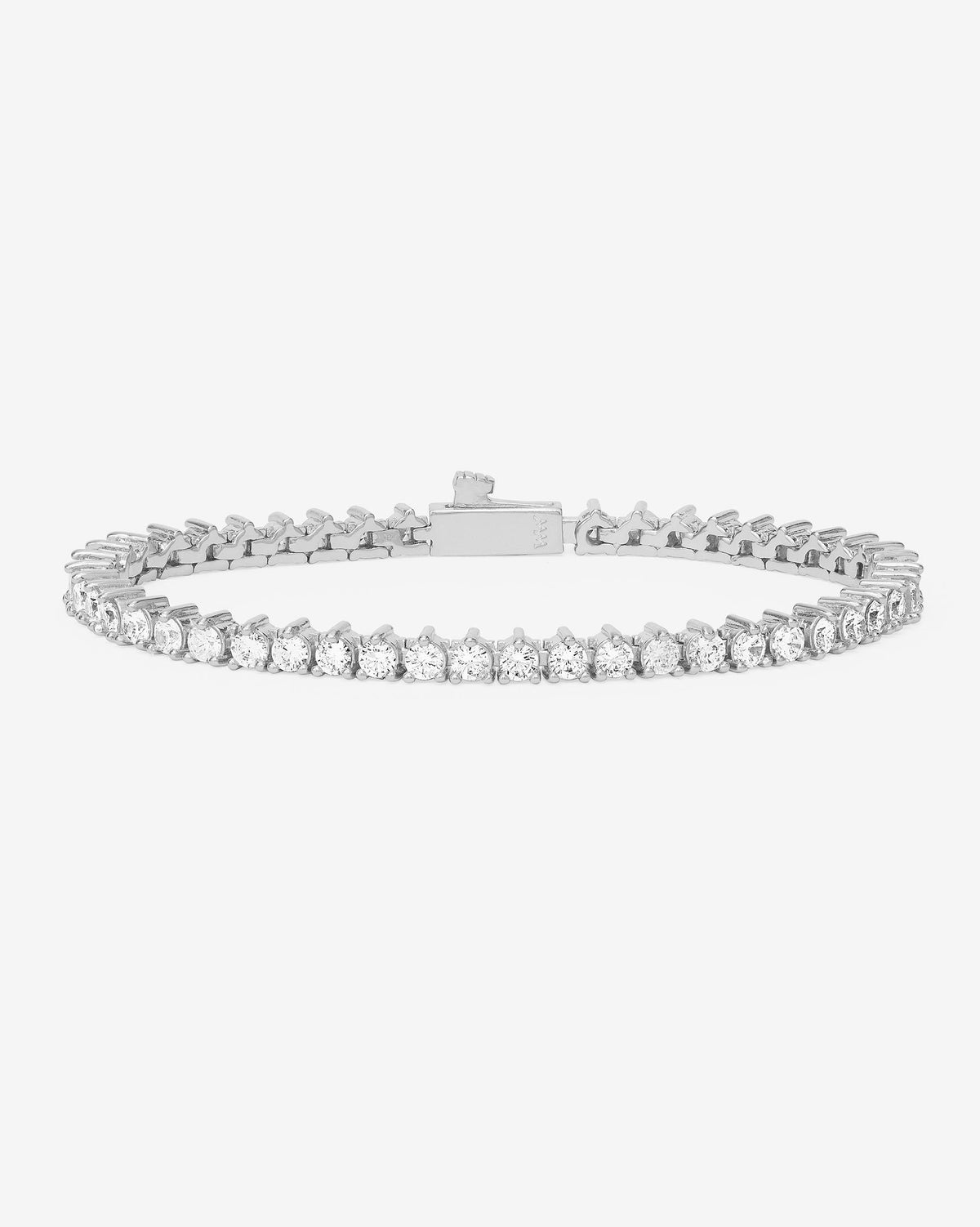 Not Your Basic Tennis Bracelet 3mm - Silver|White Diamondettes