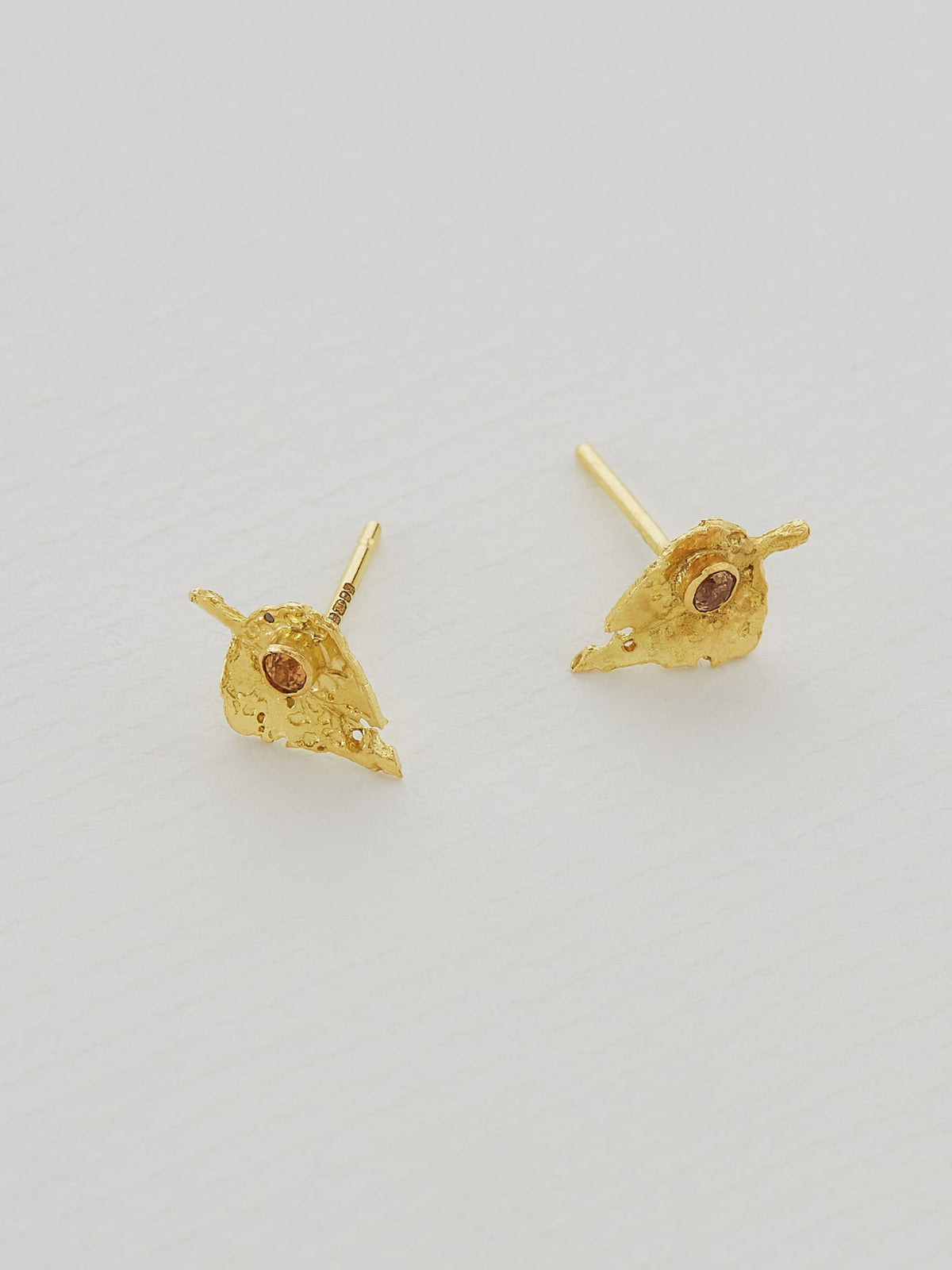 Autumn Leaf Orange Sapphire Studs