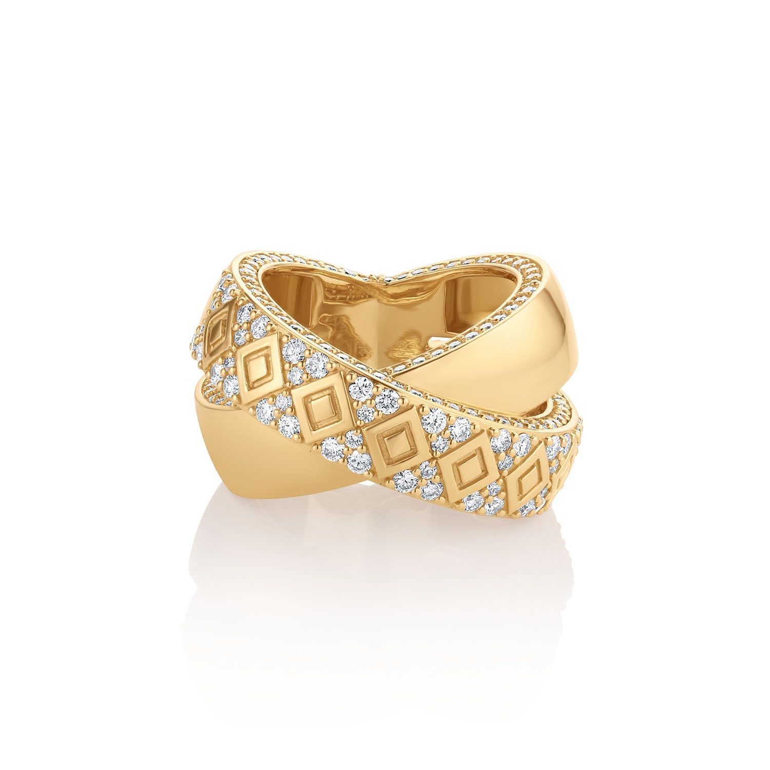 Diamond Crossover Ring