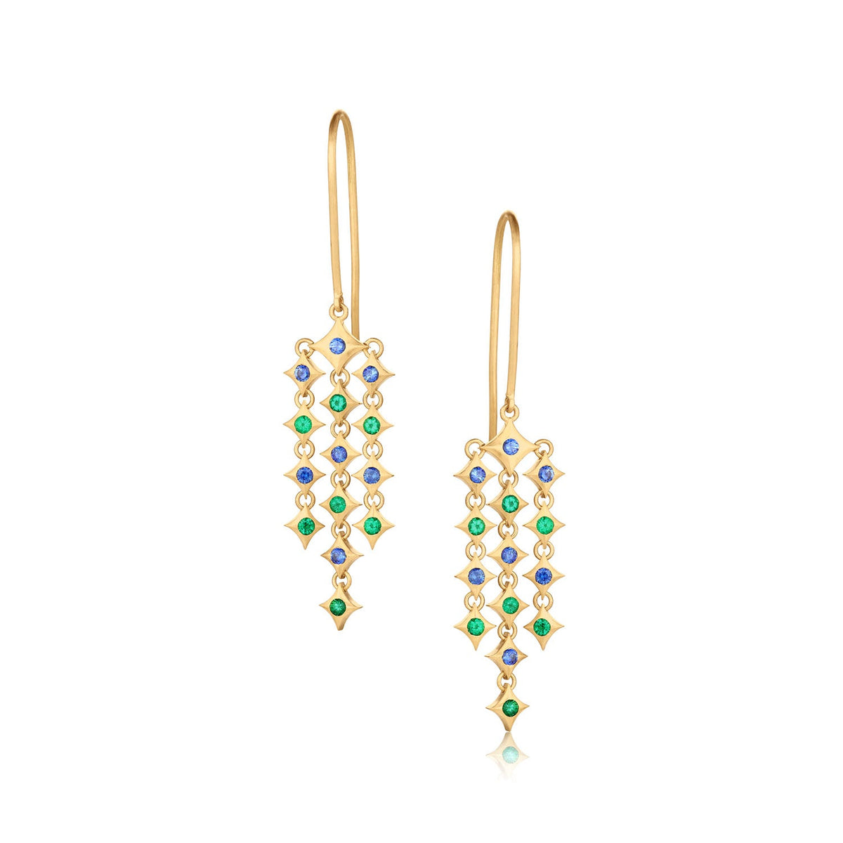 Nicole Sapphire and Emerald Chandelier Earrings